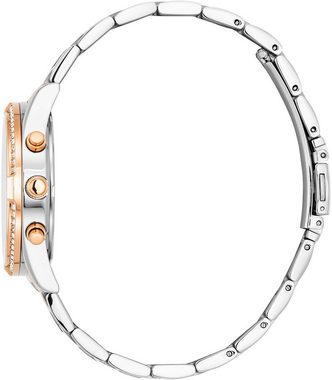 Julie Julsen Multifunktionsuhr Julie Julsen Sport Multi Rosé Bicolor, JJW3100SRGM, Quarzuhr, Armbanduhr, Damenuhr, Datum, Glitzer, Zirkonia-Steine