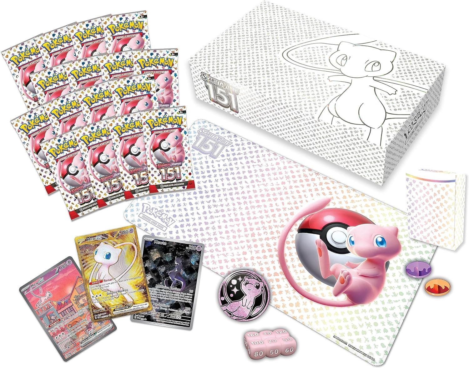POKÉMON Sammelkarte TCG: Scarlet & Violet 151 Ultra Premium Kollektion Deutsch, 16 Booster Packs