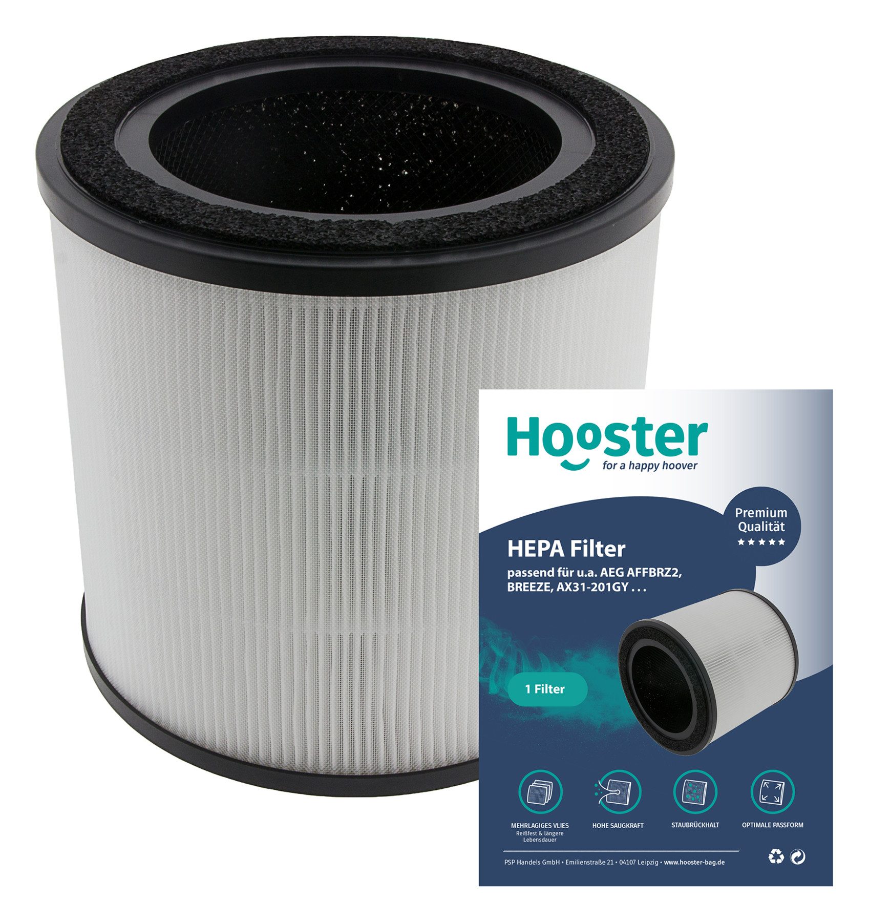 Hooster Luftreiniger 1 Filter kompatibel mit AEG AX31-201GY Luftreiniger, Ersatz für AEG AFFBRZ2 BREEZE Luftfilter