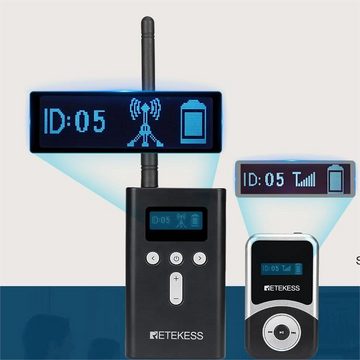 Retekess T130S Tour Guide System, 49 Kanal Audio Flüster Sound Fabrik,Konferenz mobiles Navigationsgerät (Drahtloses Touristenführungs, Kirchenübersetzungssystem für Tourismus)