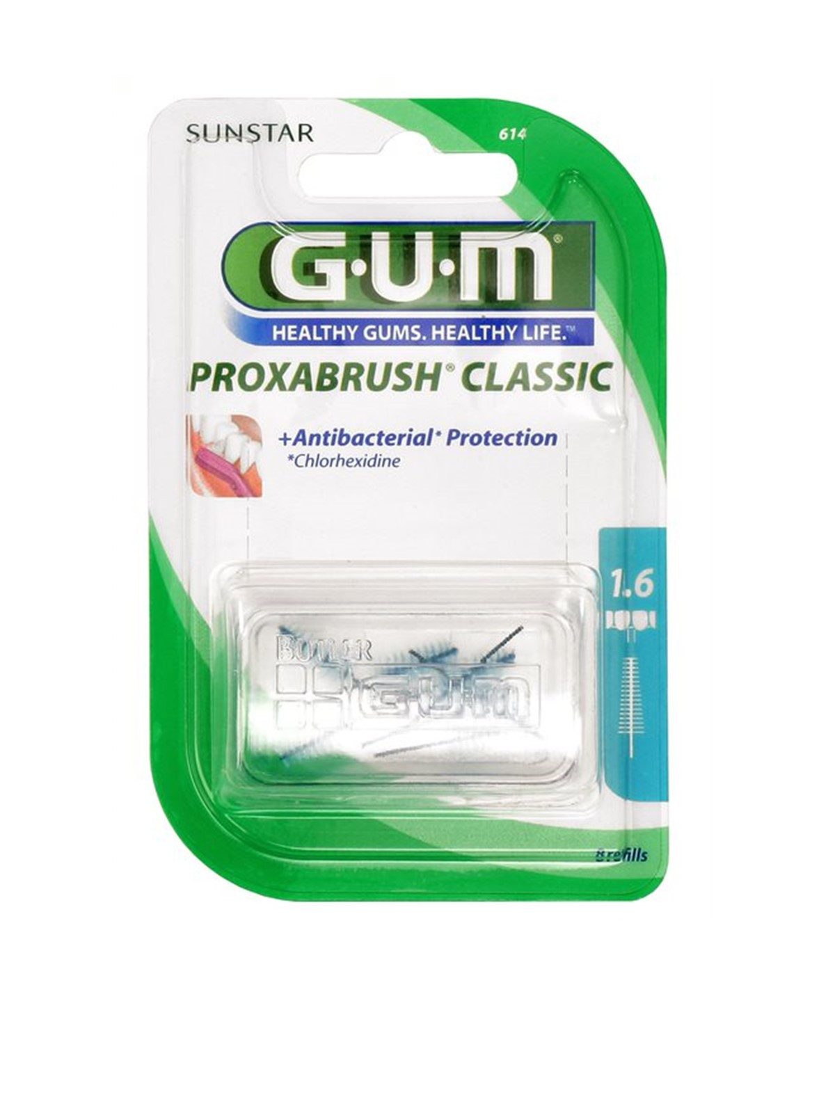 GUM Interdentalbürsten Gum Proxabrush Classic 1,6mm türkis - Tanne 8 Stück