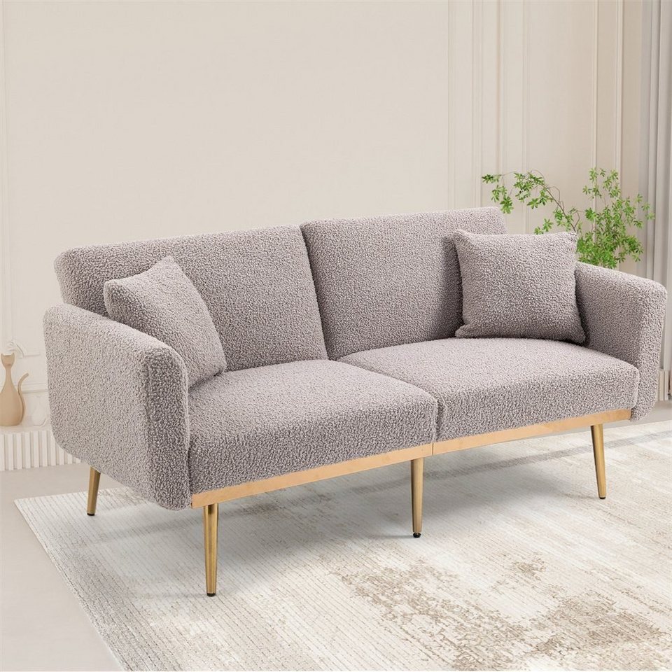DOTMALL Schlafsofa Samt-Lounge-Sofa,umwandelbares Klappbett mit Metallfüßen