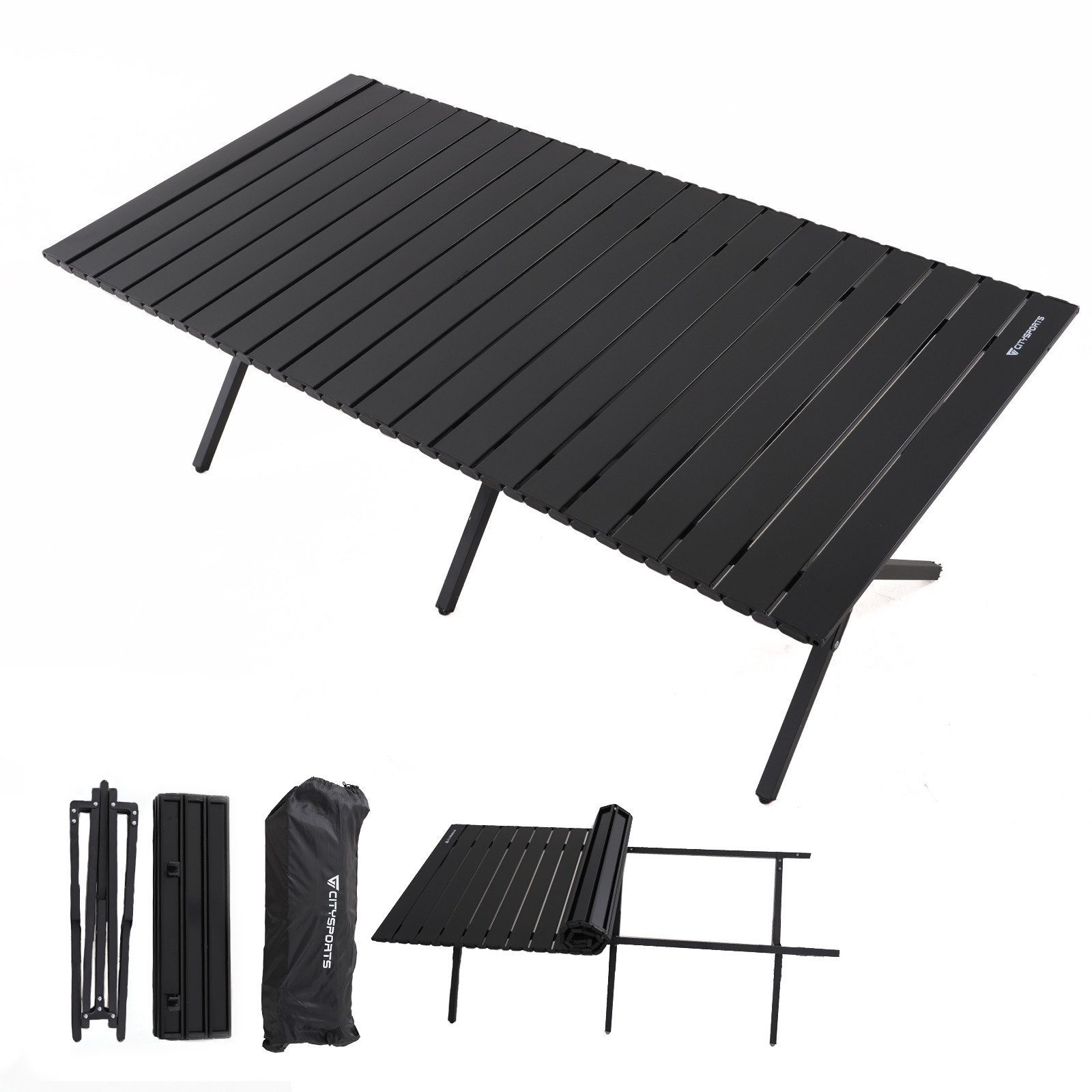 CITYSPORTS Campingtisch Campingtisch Klappbar, Klapptisch Ultra Leichte, Falttisch Tragbar, Faltbar Camping Table Outdoortisch Groß, 120x60x44cm