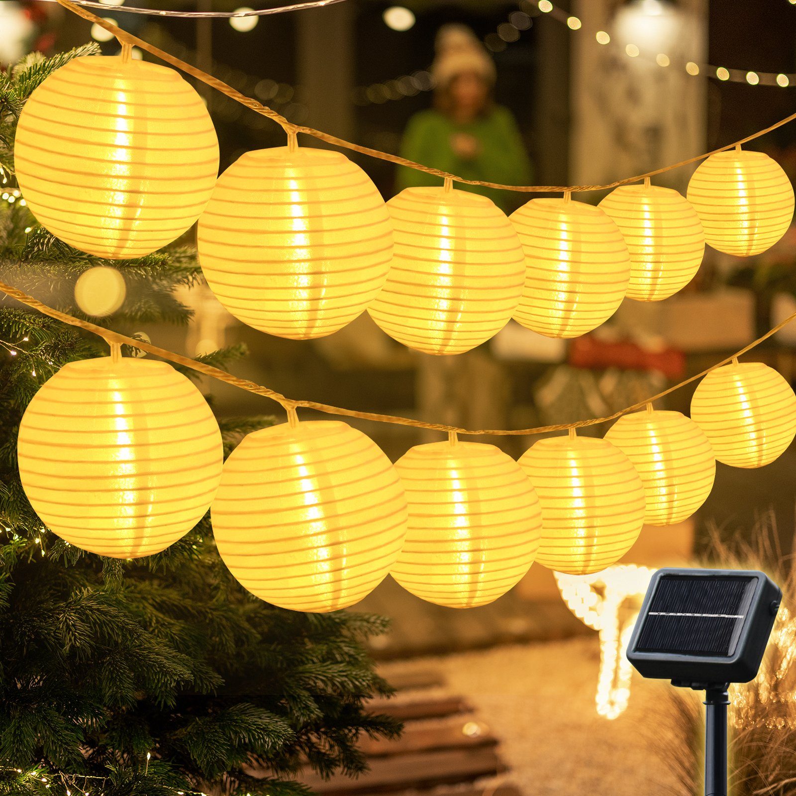 Salcar LED Solarleuchte Solar Lichterkette Lampion Außen Lichterkette Later günstig online kaufen