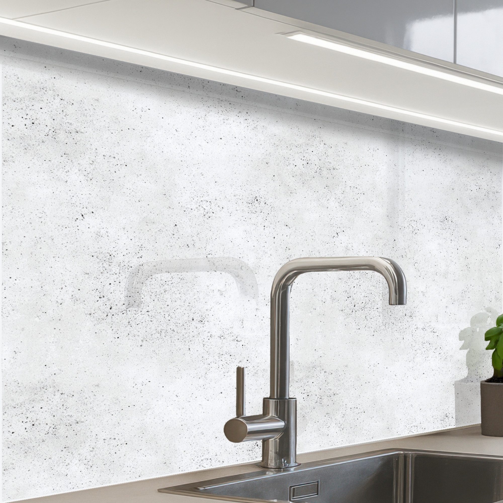 KitchenYeah Küchenrückwand Muster selbstklebend (keine Folie) Hellgrau - Betonstruktur - Dezent, (1-tlg), Spritzschutz, Küche, Rückwand, Küchenwand, Küchenfront, 30x20 cm