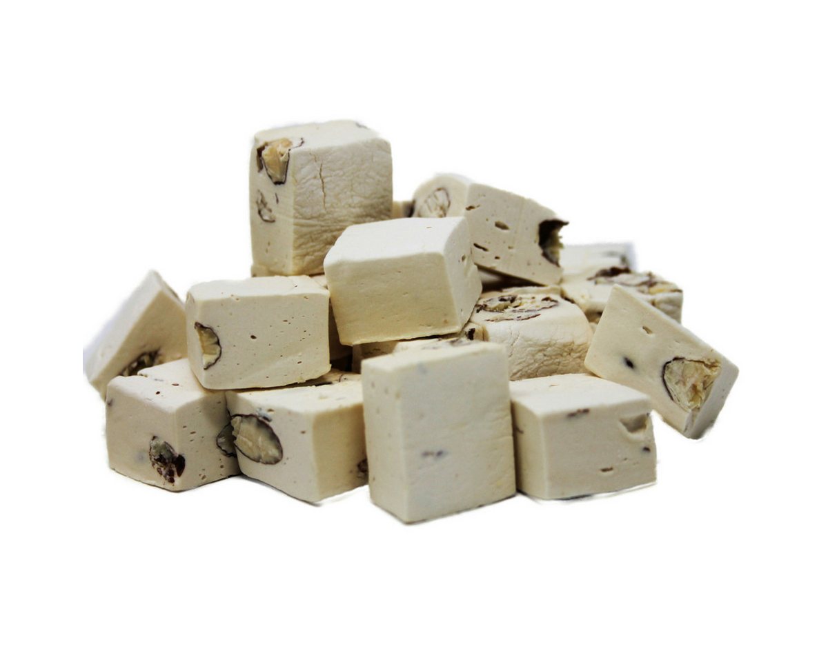 Fruchtgummi Bären & Co. Süßigkeit, Fudge Nougat mit Mandeln Nougat Pralinen mit Mandelstücken 175g