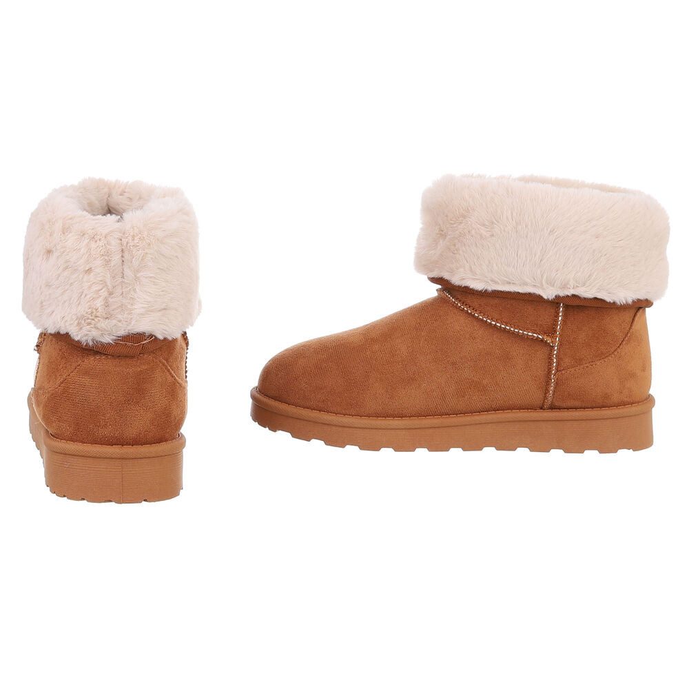 Ital-Design Damen Snowboots Freizeit Snowboots (88460408) Flach Flache Stiefeletten in Camel – Bild 5 von 5