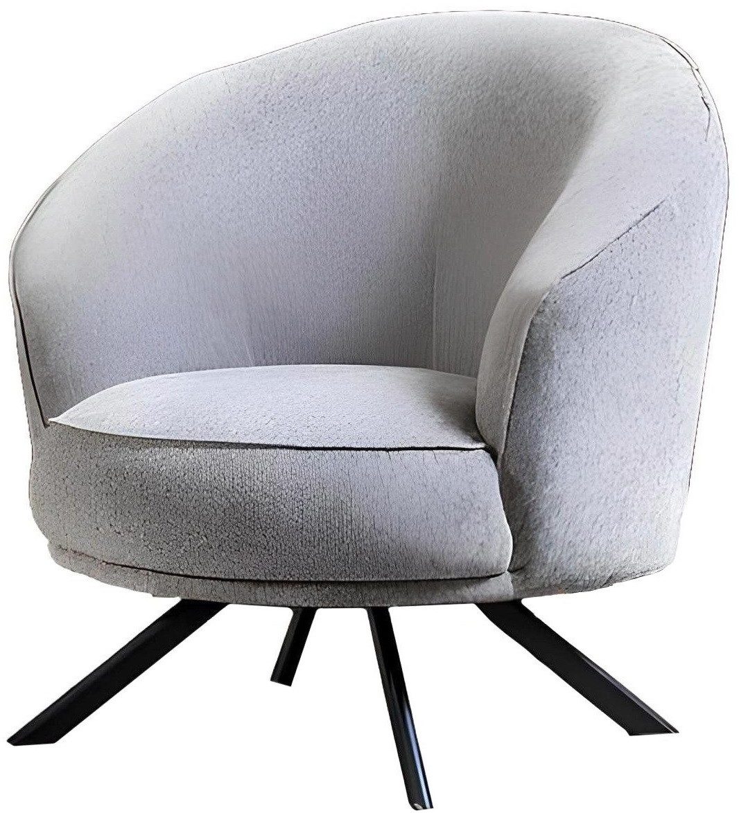 Xlmoebel Loungesessel Grau gepolsterter Stoffsessel mit modernem Design für Wohnzimmer (1-St., Sessel), Hergestellt in Europa