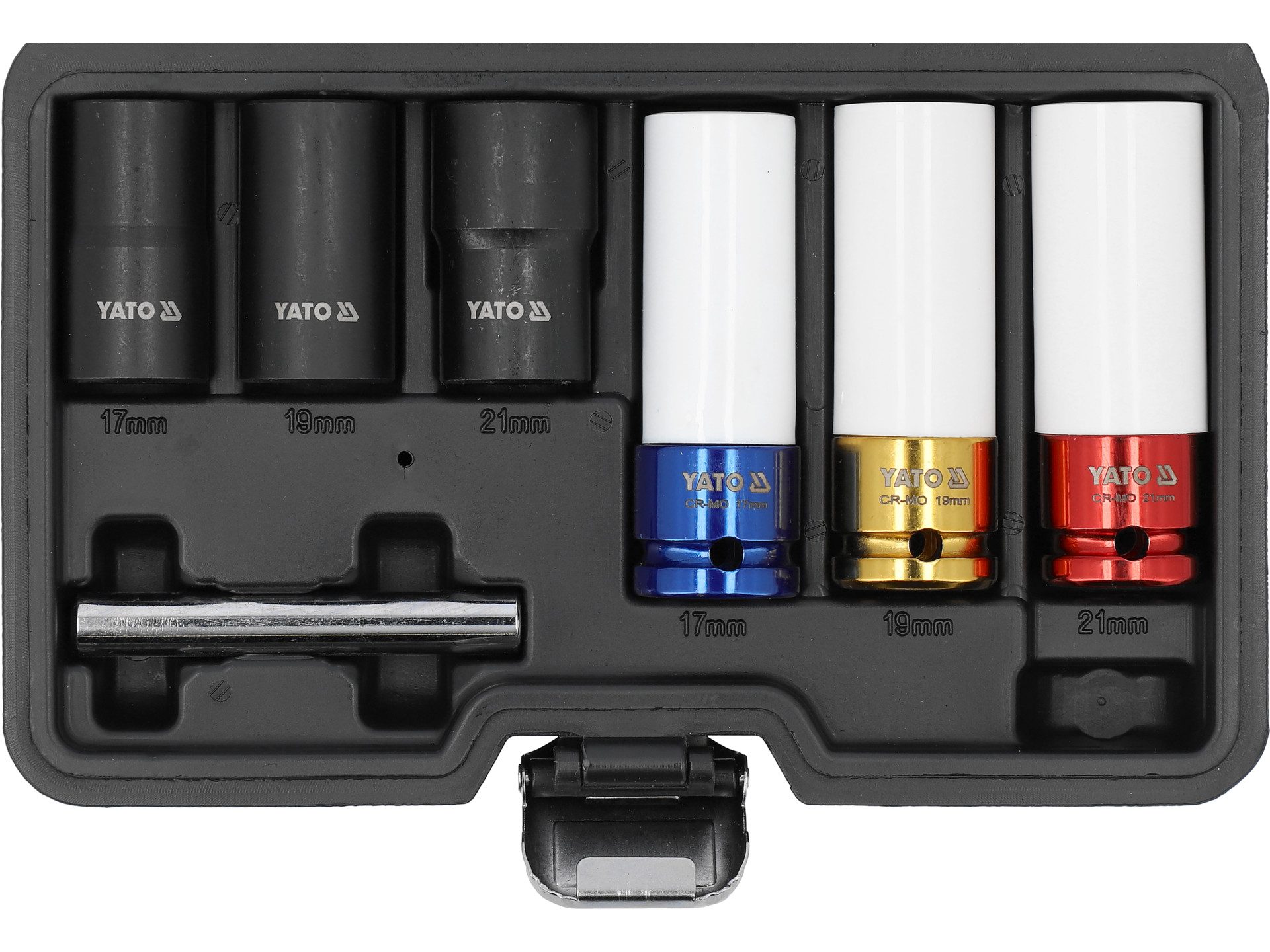 Yato Stecknuss Schlagnuss- und Ausdreher-Set für Alufelgen 1/2", 7-tlg., Schlagnuss- und Ausdreher-Set für Alufelgen 1/2", 7-tlg., Schlagnuss- und Ausdreher-Set für Alufelgen 1/2", 7-tlg.