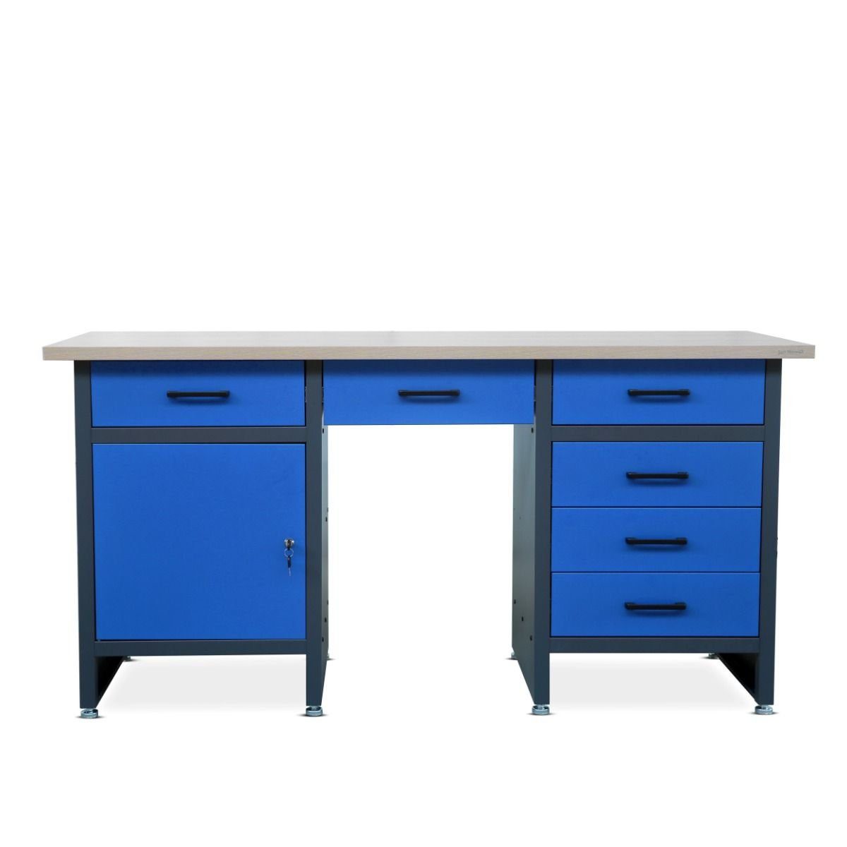 85x170x60, anthrazit-blau; Werktisch Werkbank Holzplatte anthrazit-blau; Werkbank Jan Werktisch 85x170x60 Werkbank Nowak
