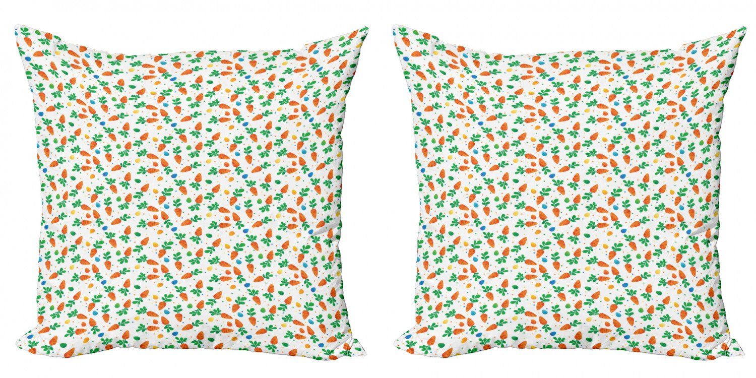 Accent Kissenbezüge Modern (2 Doppelseitiger Ostern Abakuhaus Stück), Orange Dots Karotten Digitaldruck, Eier