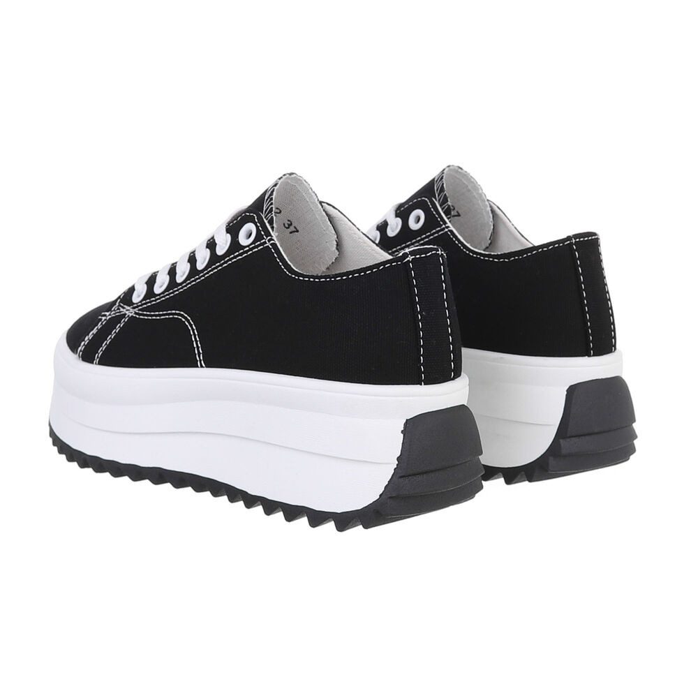 Ital-Design Modischer Plateau Sneaker für Damen in Schwarz Sneaker (85960137) Flach Sneakers Low in Schwarz