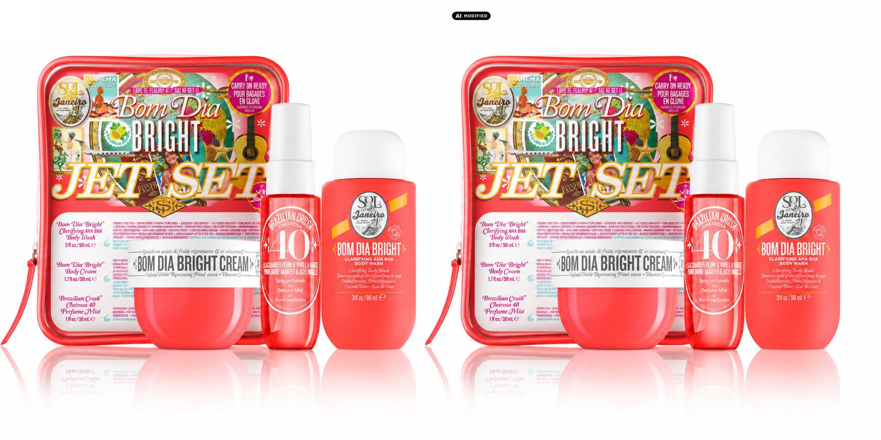 Sol de Janeiro Pflege-Geschenkset Sol de Janeiro Bom Dia Bright Jet Set 2er Set, Praktisches Doppelpack mit reisefertigen Pflege-Minis