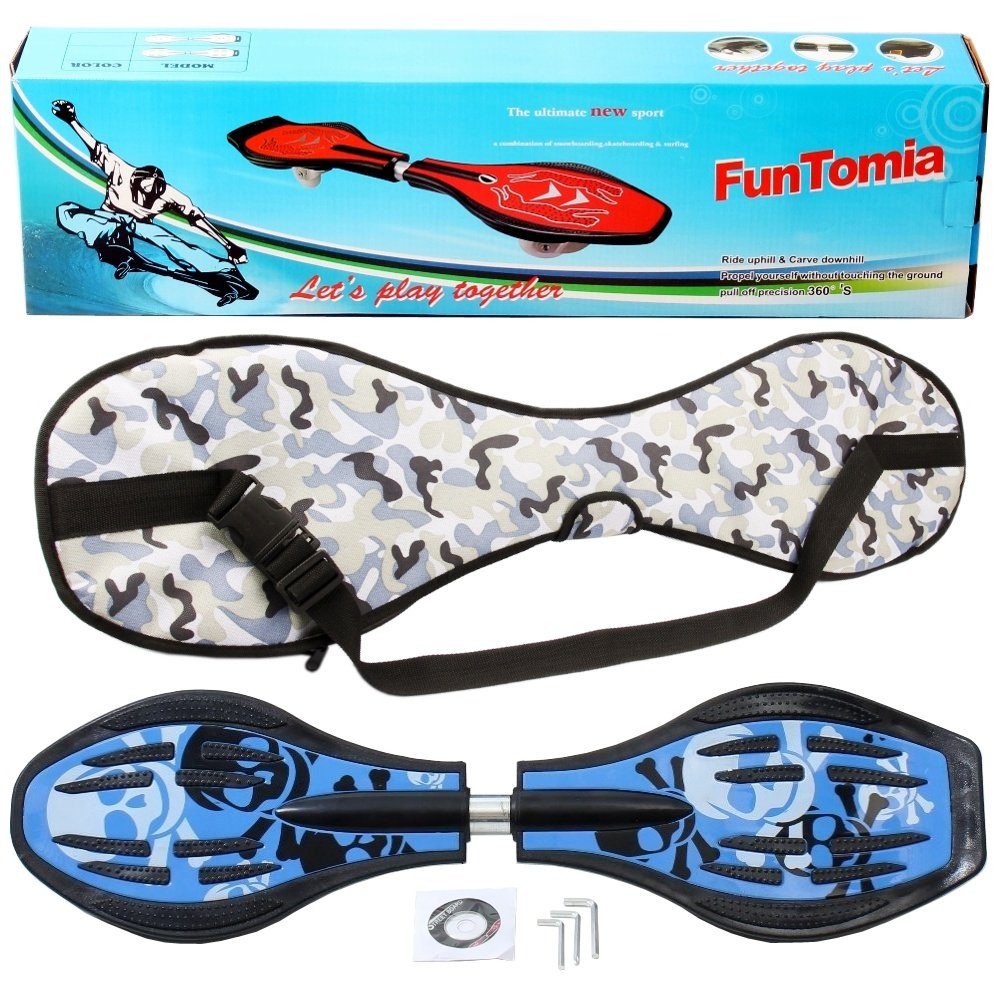 FunTomia Waveboard Waveboard mit Mach1 ABEC-9 Kugellager, LED Rollen & Tragetasche