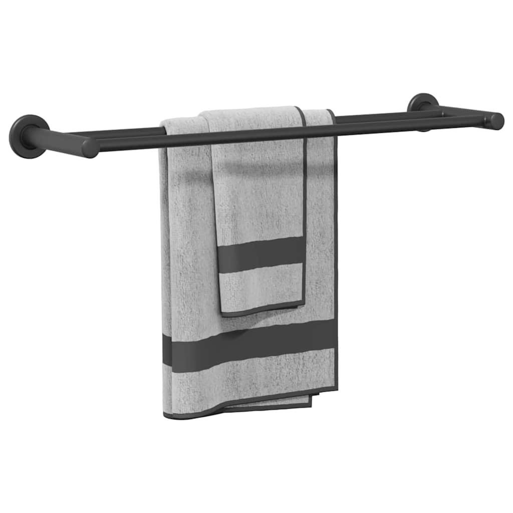 vidaXL Handtuchhalter Handtuchhalter Schwarz 61 x 14,5 x 5 cm Edelstahl
