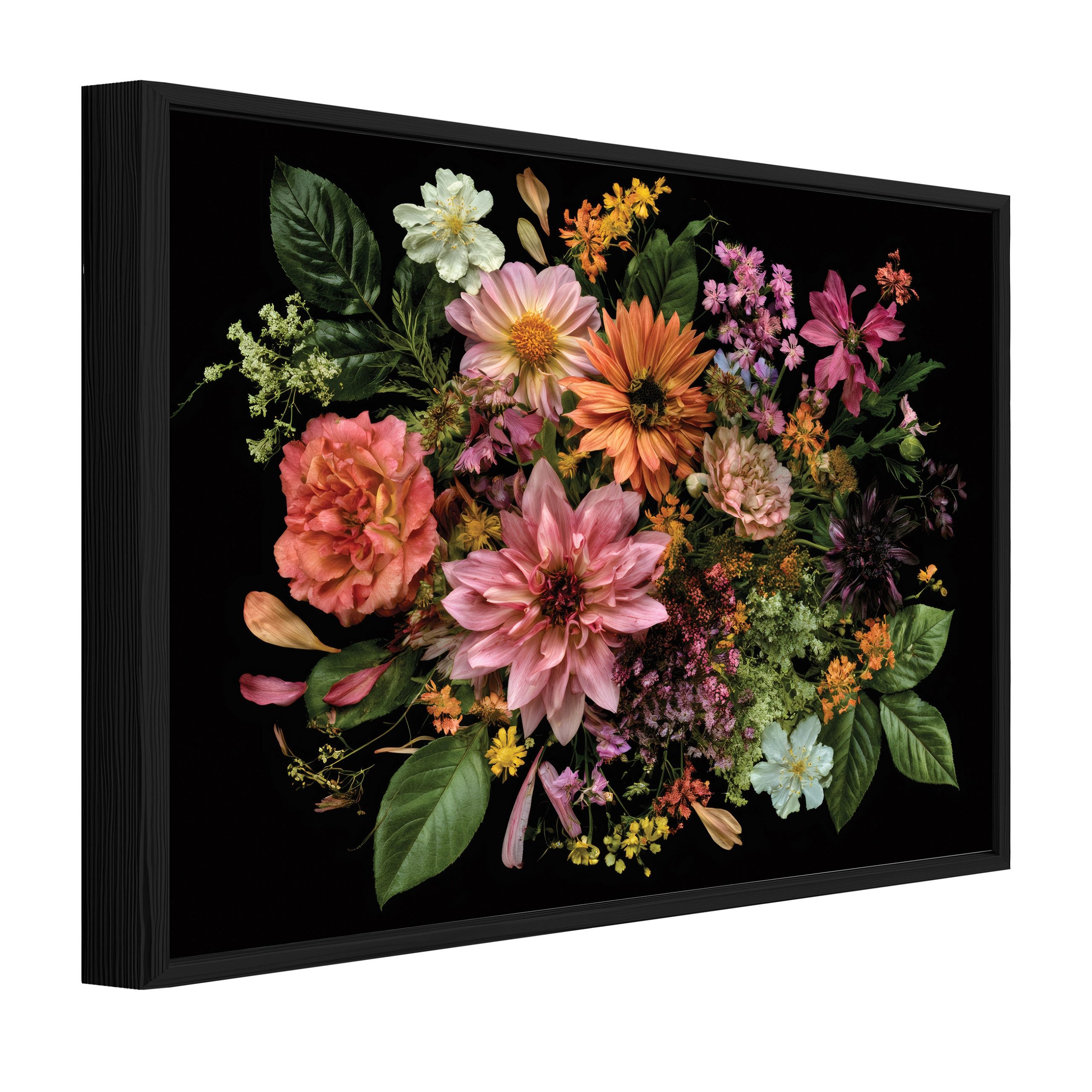 Wallarena Leinwandbild Blumen gerahmt UV-beständig Wohnzimmer Schlafzimmer 60x40 cm, Blumen, 40 x 30 cm