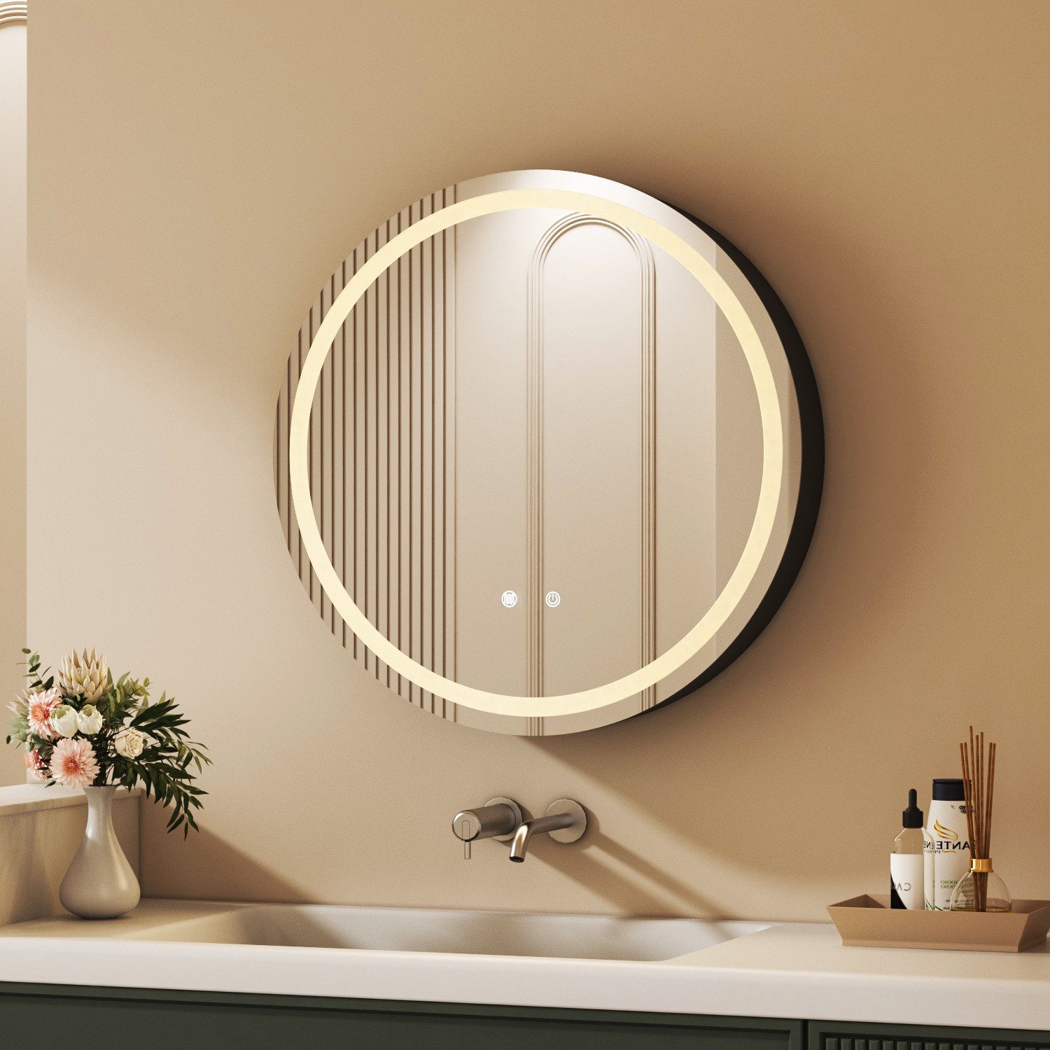 WDWRITTI Spiegelschrank Bad mit Beleuchtung Badezimmerspiegelschrank mit LE günstig online kaufen