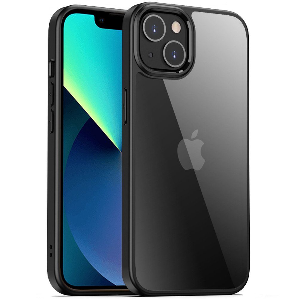 FITSU Handyhülle Case für iPhone 13 Transparent, Durchsichtige Handyhülle mit schwarzen Rahmen, Case mit Eckenschutz