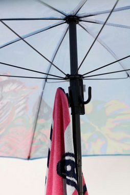BURI Sonnenschirm Sonnenschirm 160cm neigbar mit Kleiderhaken Strandschirm Gartenschirm