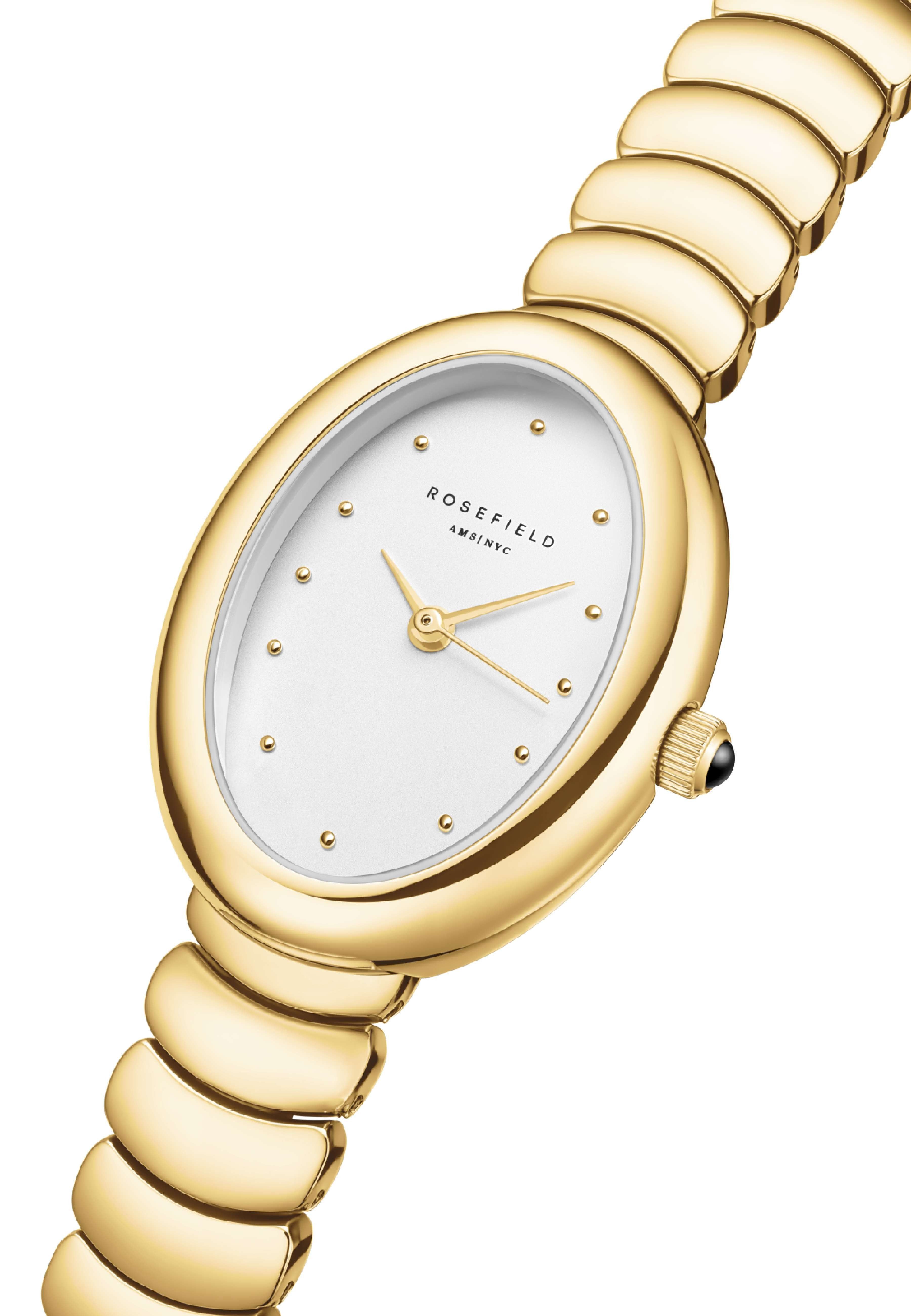 ROSEFIELD Quarzuhr ROSEFIELD Damenuhr Ovale 29mm Goldfarben