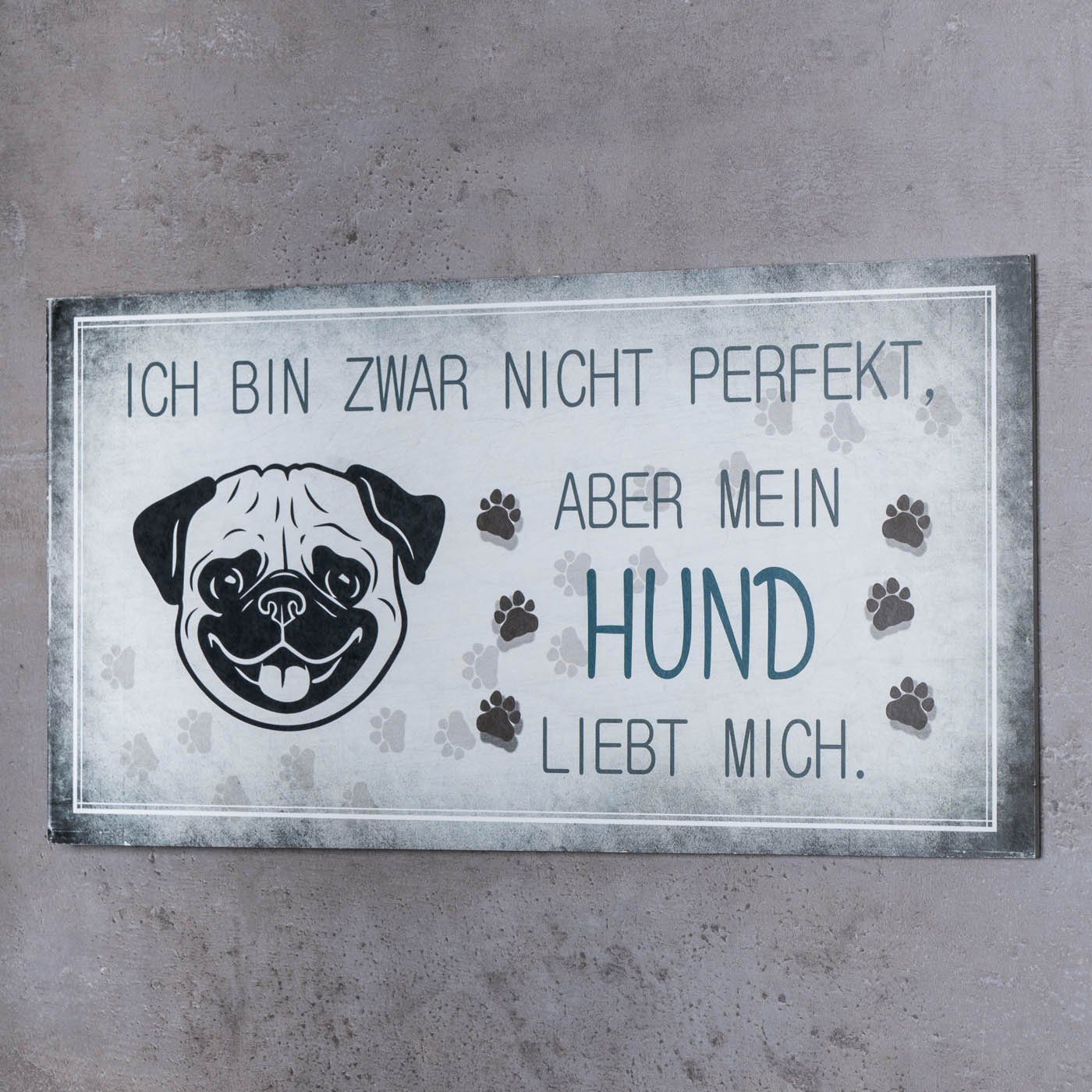 Levandeo® Wandbild, Wandbild 40x20cm Hund Spruch günstig online kaufen