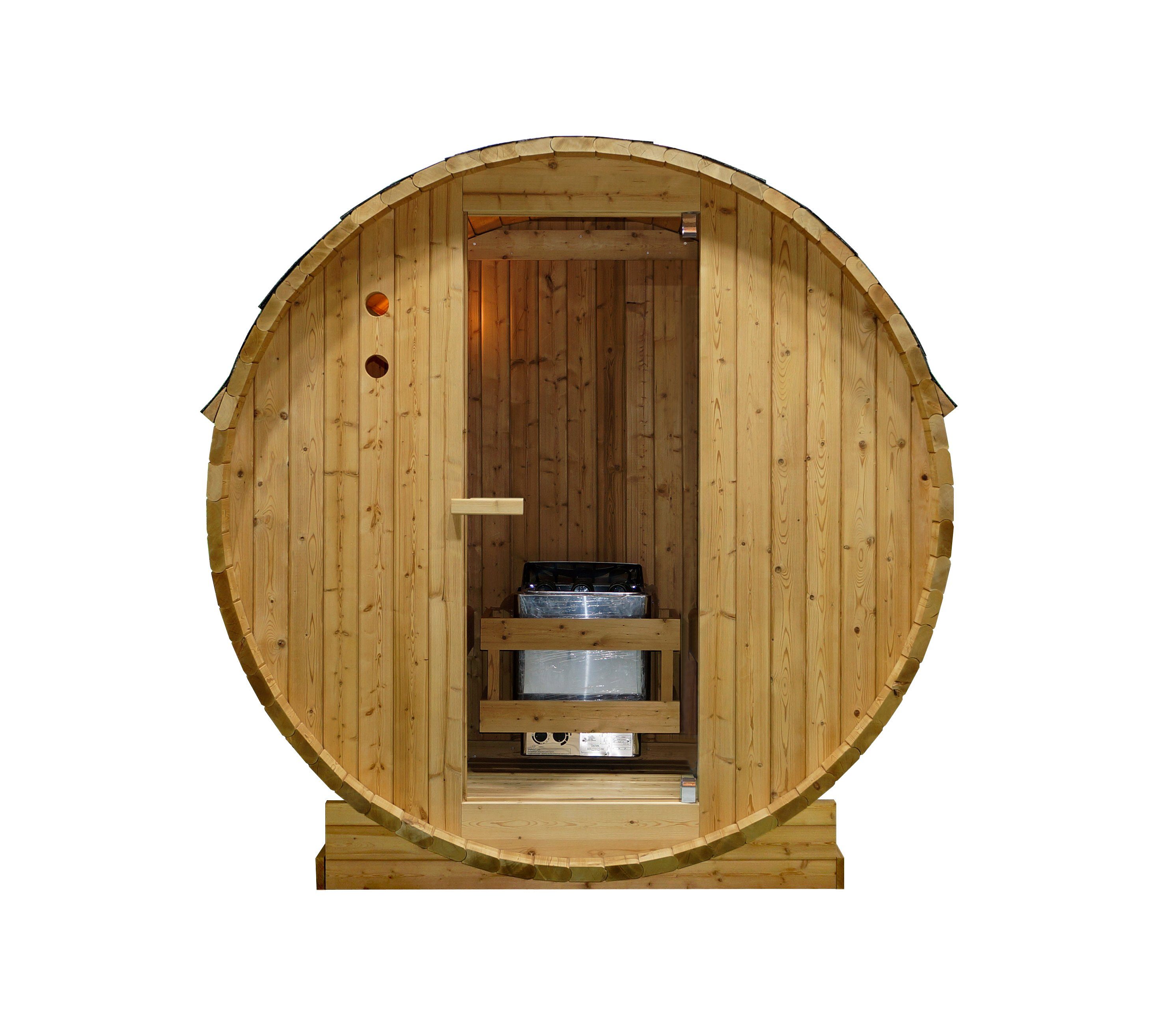 Saunahaus WELCON Saunafass 2 Personen, Fasssauna, Sauna Outdoor und Garten