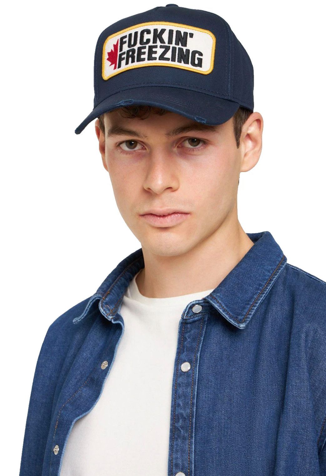 Dsquared2 Baseball Cap FREEZING Original aus der FW17-Kollektion Rarität & Sammlerstück Used-Look mit bewusst gesetzten Frays