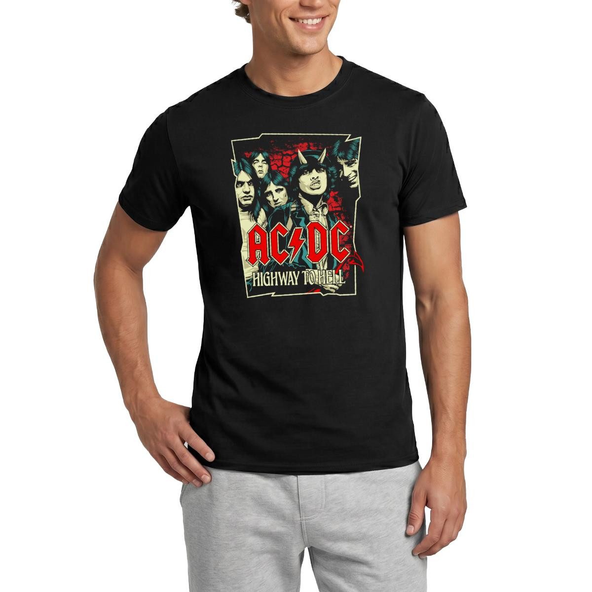 Spreadshirt T-Shirt AC/DC Bandlogo Bild Highway To Hell Album Männer T-Shirt (1-tlg)