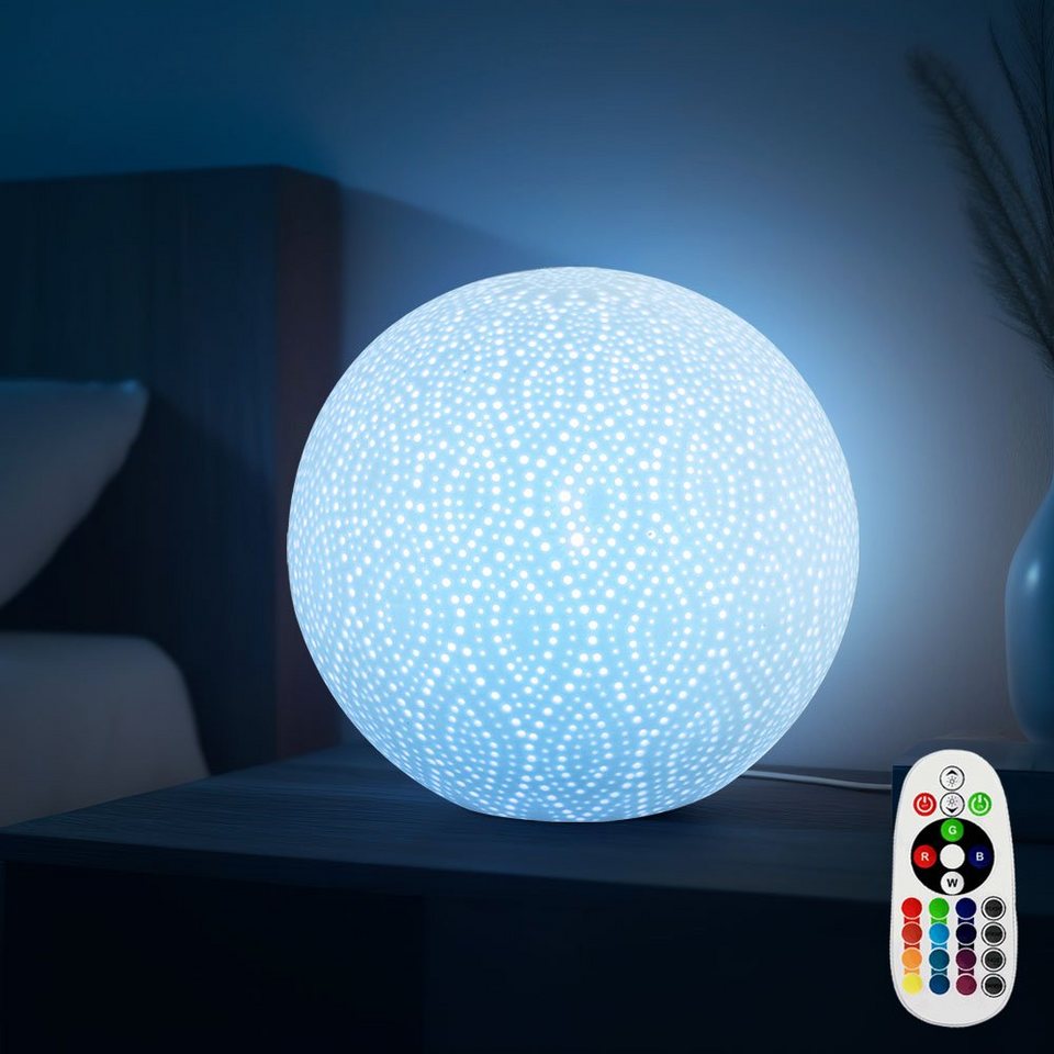 Globo LED Tischleuchte, Leuchtmittel inklusive, Warmweiß, Farbwechsel,  Tischleuchte Beistellleuchte Tischlampe dimmbar Fernbedienung RGB LED