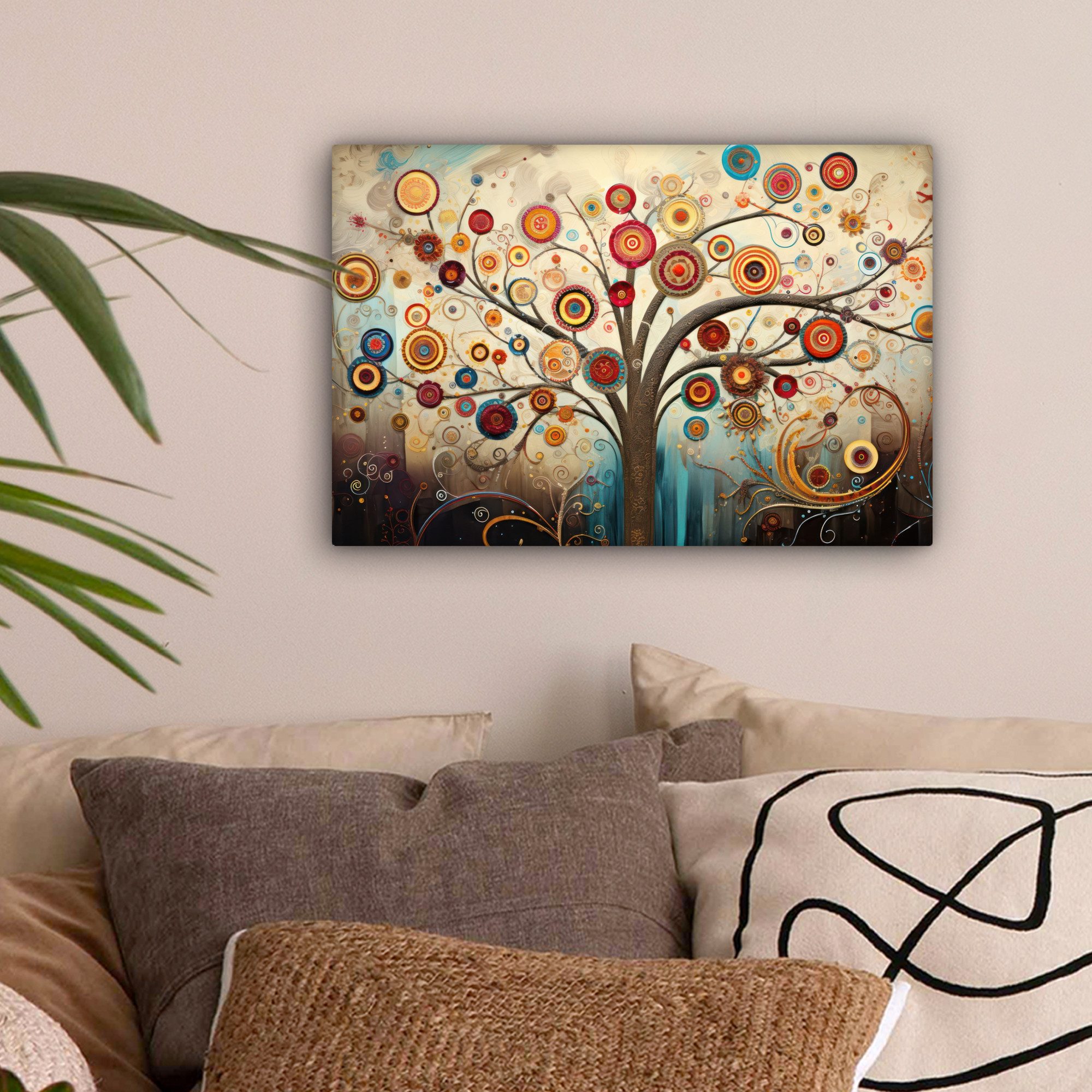 OneMillionCanvasses® Leinwandbild Baum - Abstrakt - Farbe - Lebensbaum - bö günstig online kaufen