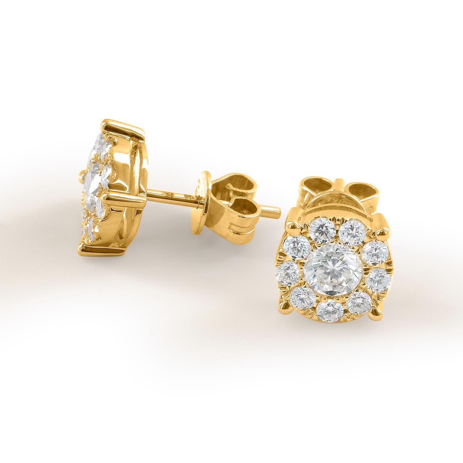 Stella-Jewellery Paar Ohrstecker »750er Gold Ohrstecker mit Diamanten zus.  0,21ct.« (Diamantohrstecker), Diamanten Solitaire Ohrringe Brilliant 18K
