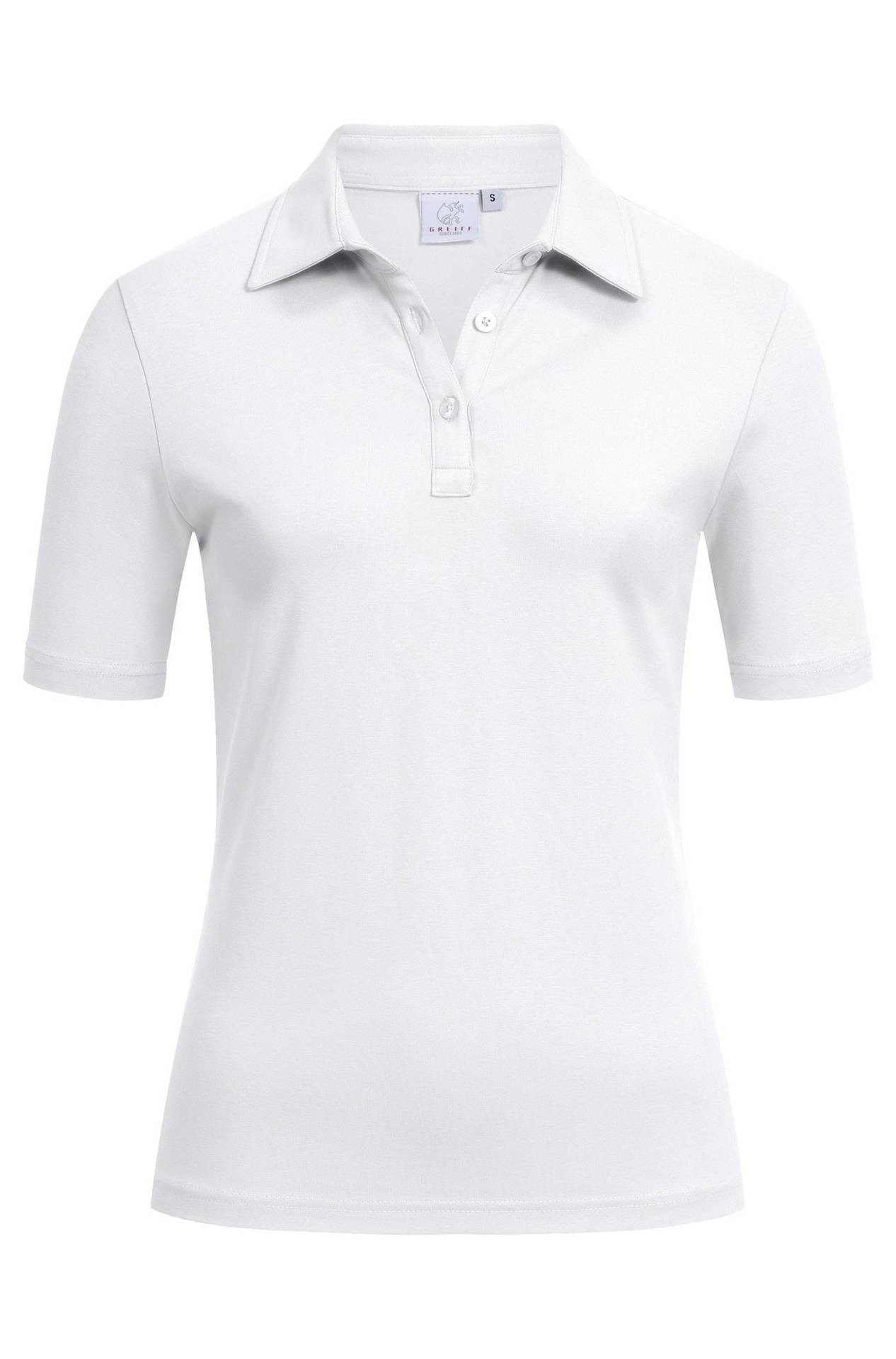 GREIFF Poloshirt Greiff SHIRTS Damen Poloshirt Kurzarm Kent Regular Fit Weiß