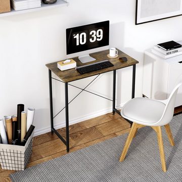Woltu Schreibtisch (1-St), Bürotisch eckig, mit Metallgestell, 80x40x75 cm, Schmutzig
