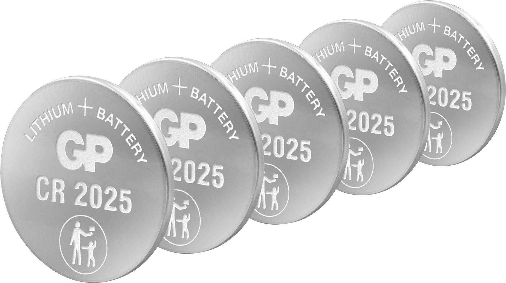GP Batteries 5er Pack CR2025 Lithium Knopfzelle, CR2025 (3 V, 5 St) | Knopfzellen