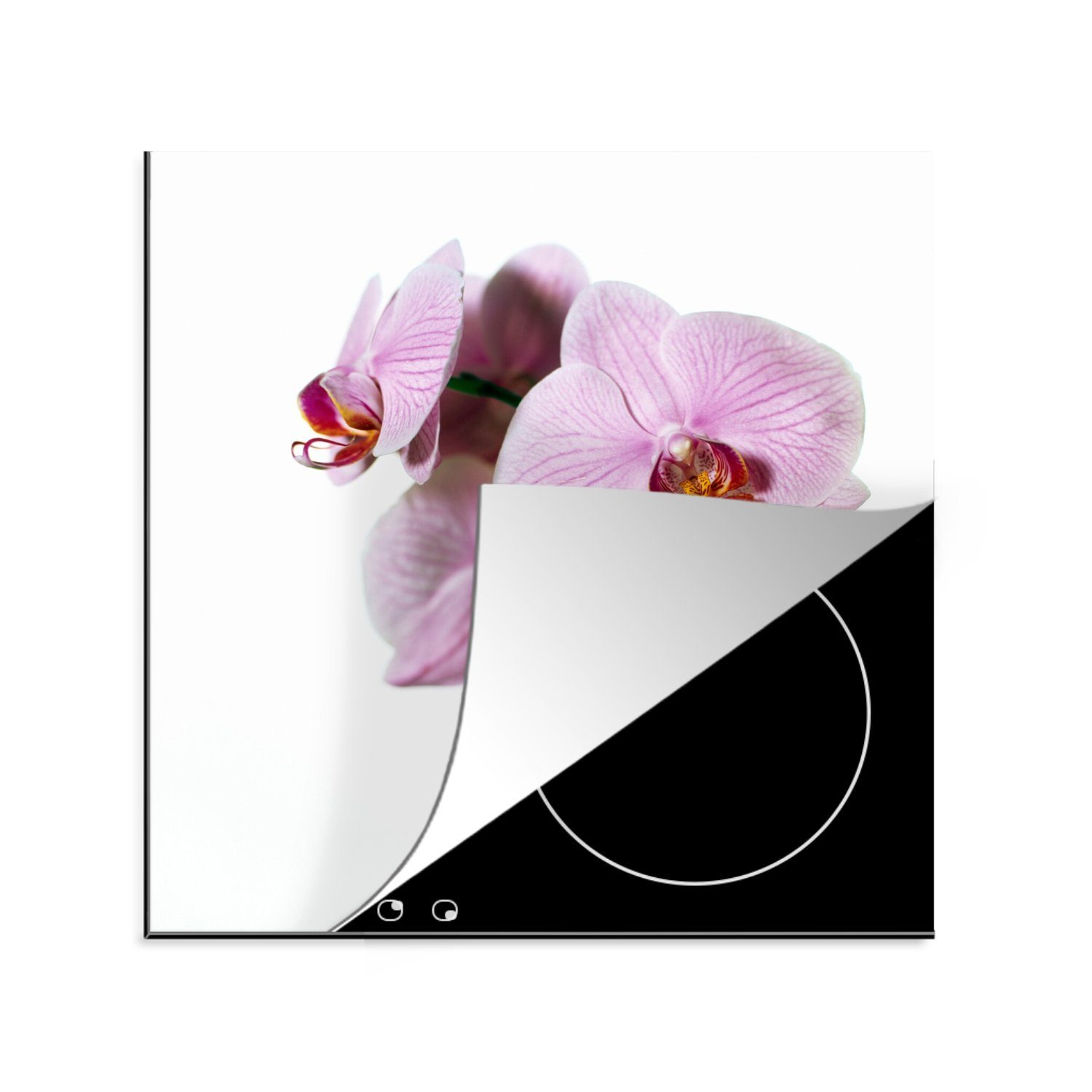 MuchoWow Herdblende-/Abdeckplatte Rosa Orchideenblüte, Vinyl, (1 tlg), 78x78 cm, Ceranfeldabdeckung, Arbeitsplatte für küche | Herdabdeckplatten