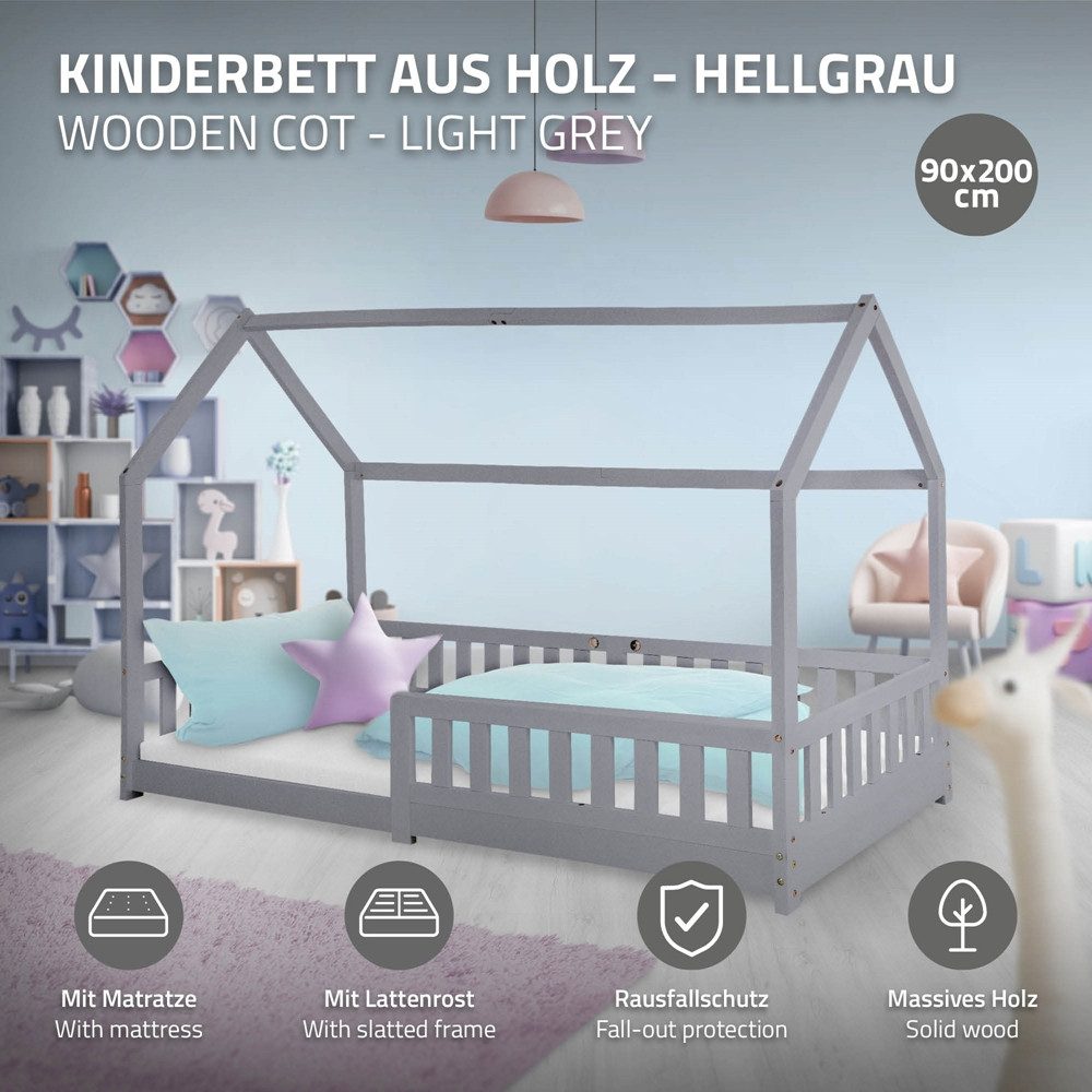 ML-DESIGN Spielbett Hausbett Kinderbett inkl. Lattenrost günstig online kaufen