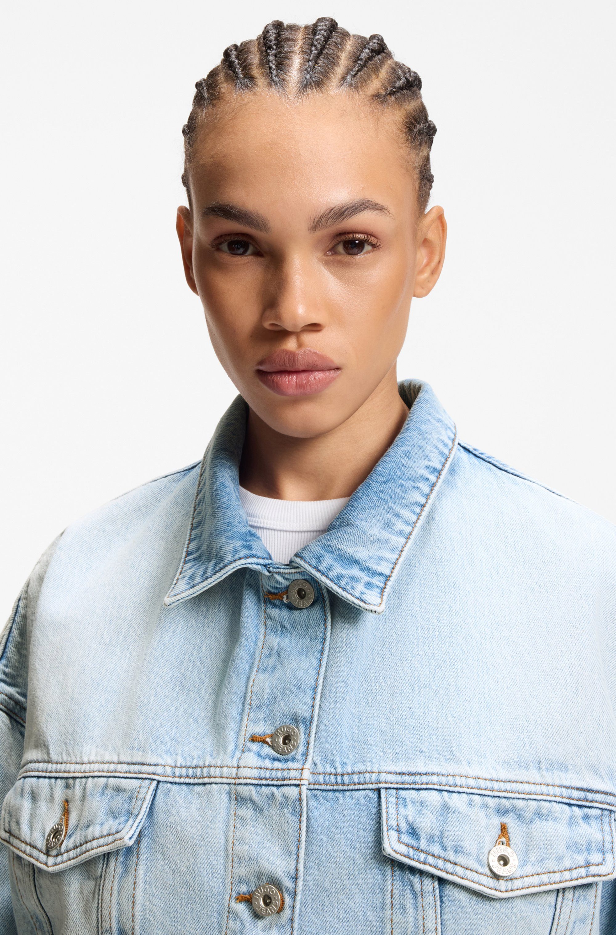 HUGO Blue Jeansjacke Lou Boxy, leicht oversized