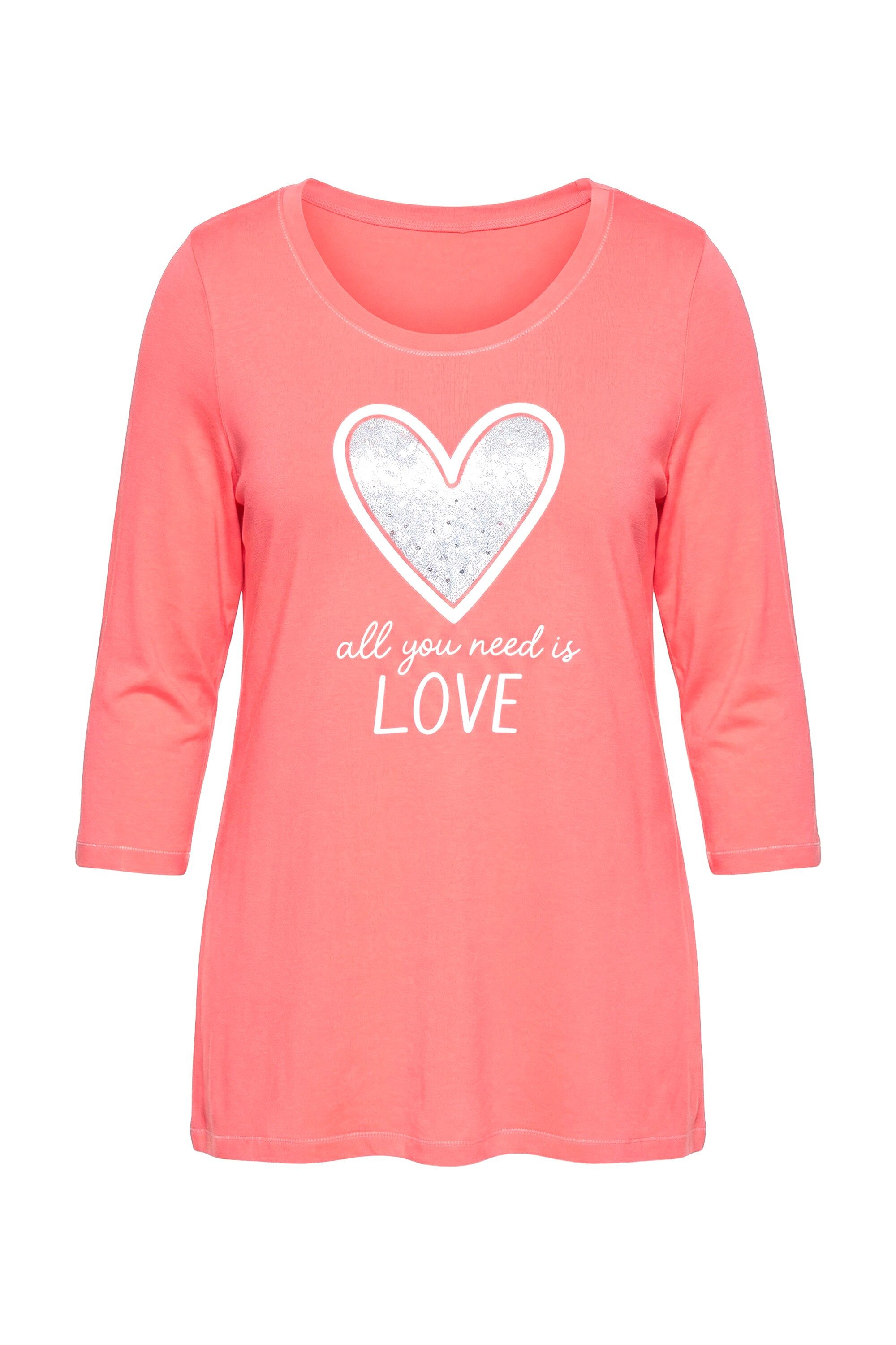 T-Shirt T-Shirt A-Linie Glitzersteinchen auf dem Herz