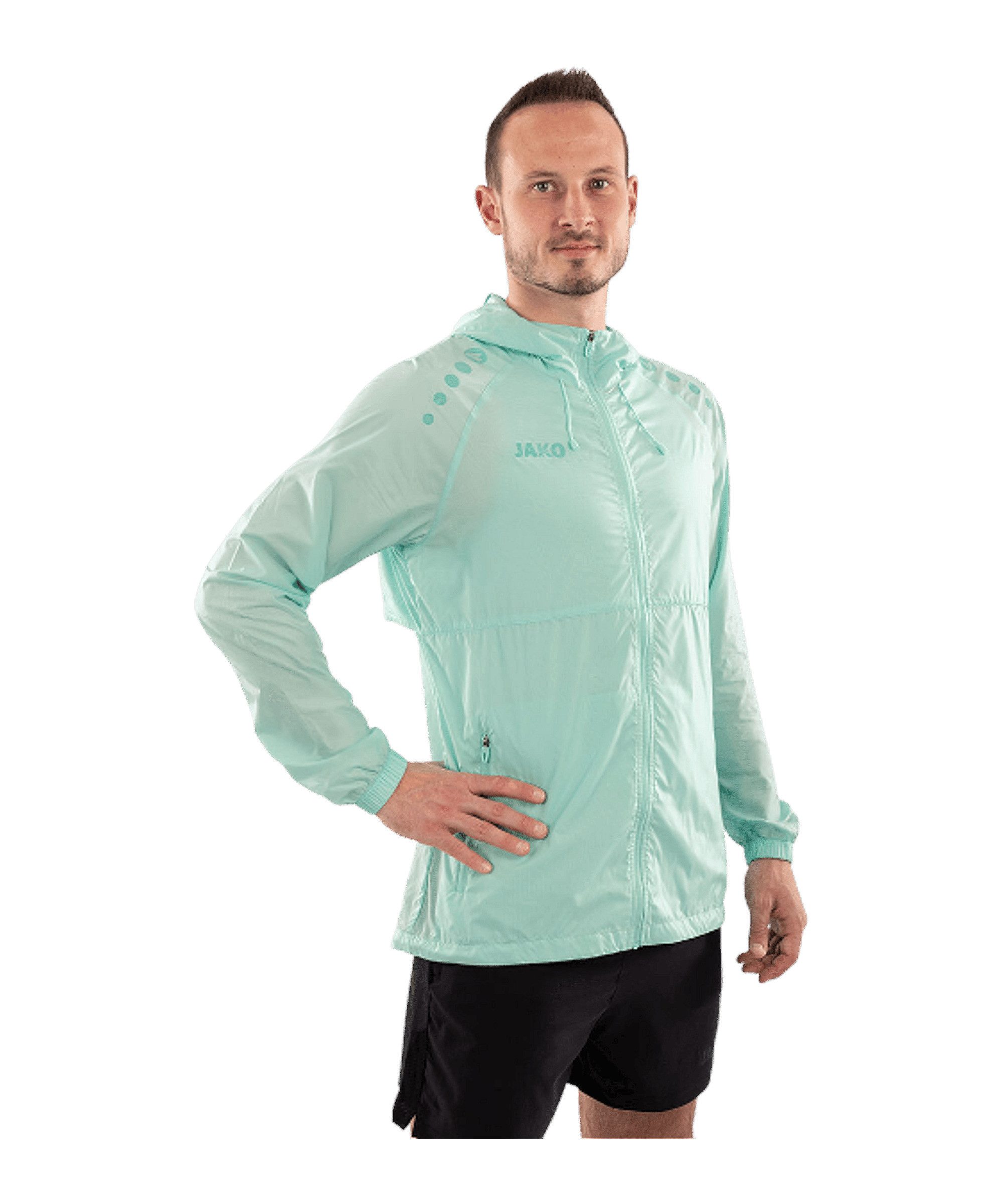 Jako Allwetterjacke Flow Lightweight Jacke (1-St) Kapuze_Kordelzug