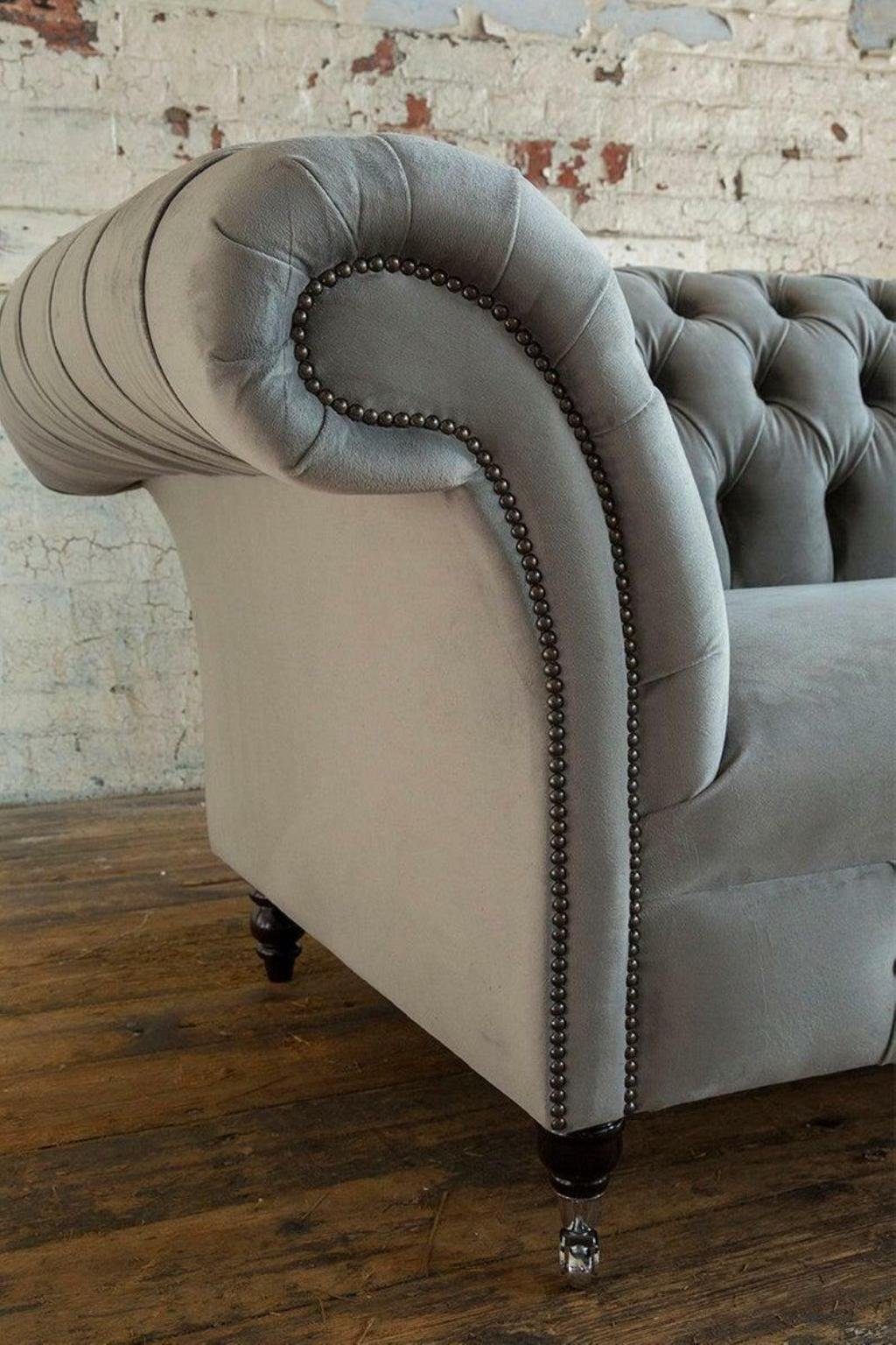 JVmoebel Europe 3-Sitzer Design Luxus Modernes Made in Neu, Chesterfield Textilsofa Chesterfield-Sofa