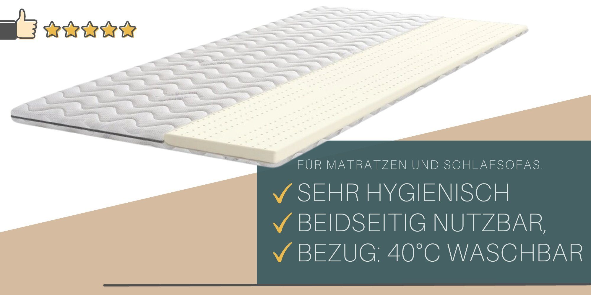 Möbel-Gerner, Topper Latex H2 Matratzentopper Matratzenauflage günstig online kaufen