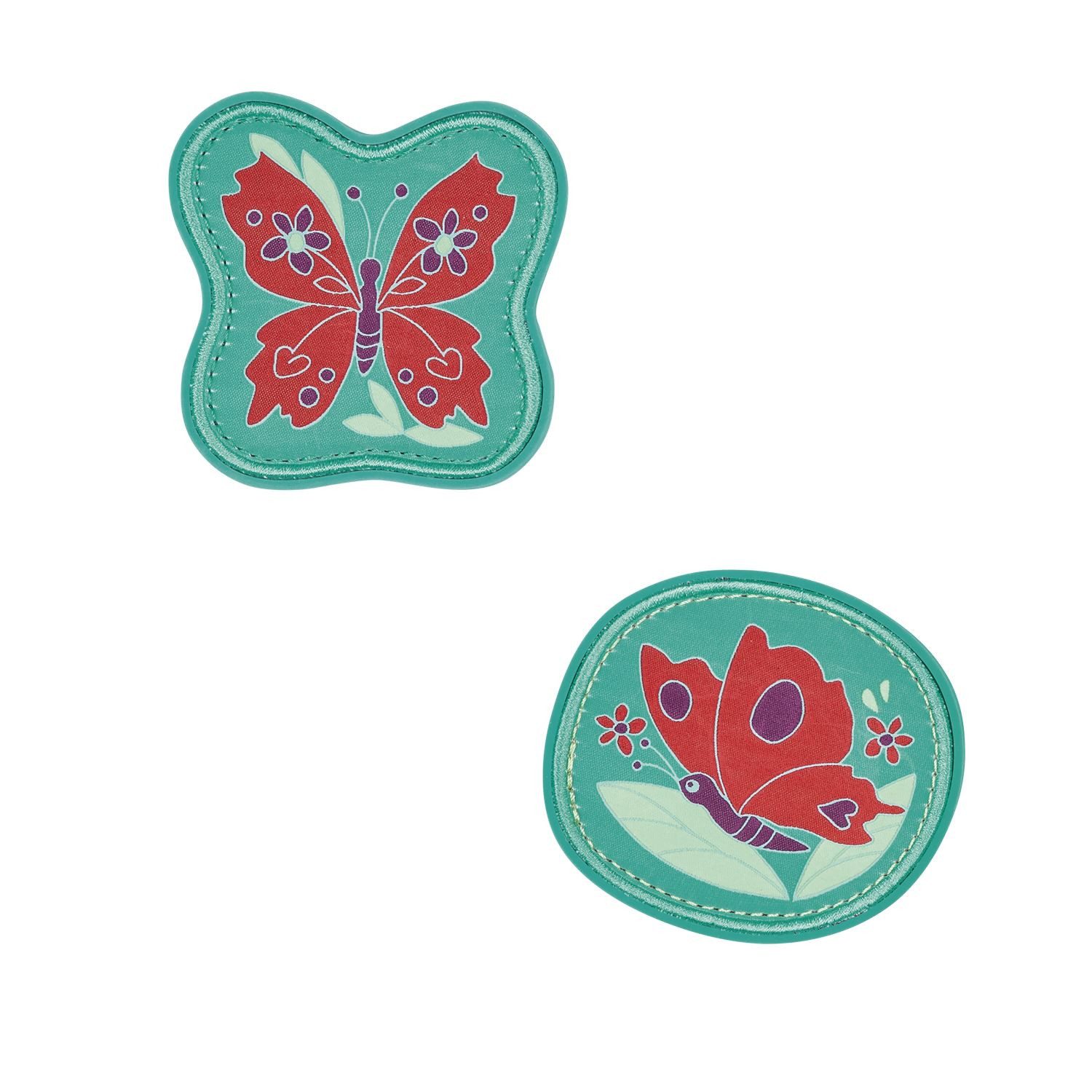 DerDieDas® Schulranzen DerDieDas Wechselbuttons, 2tlg. Butterfly Garden