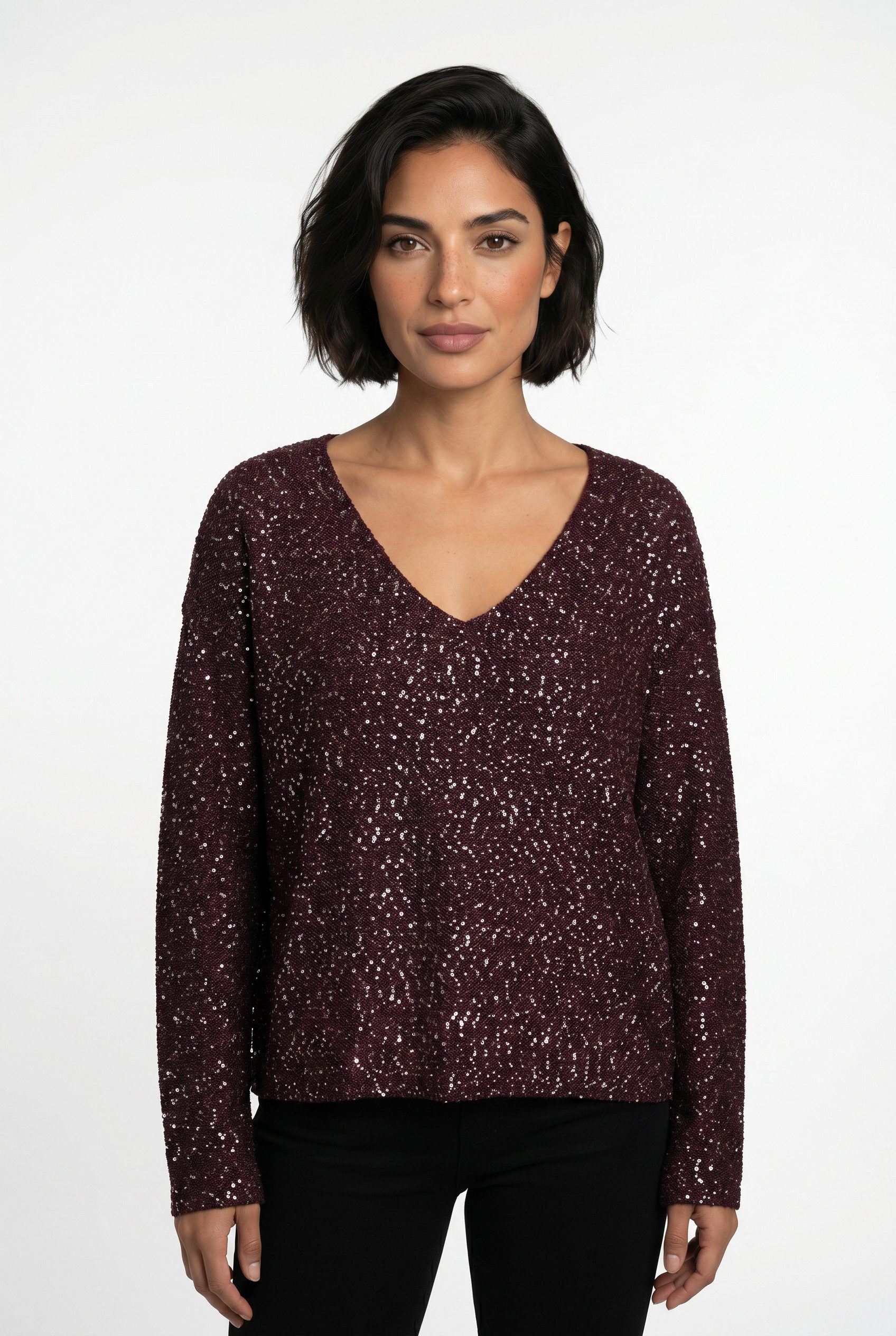 Vero Moda Strickpullover VMLEILANI NEW LS V-NECK PULLOVER REP