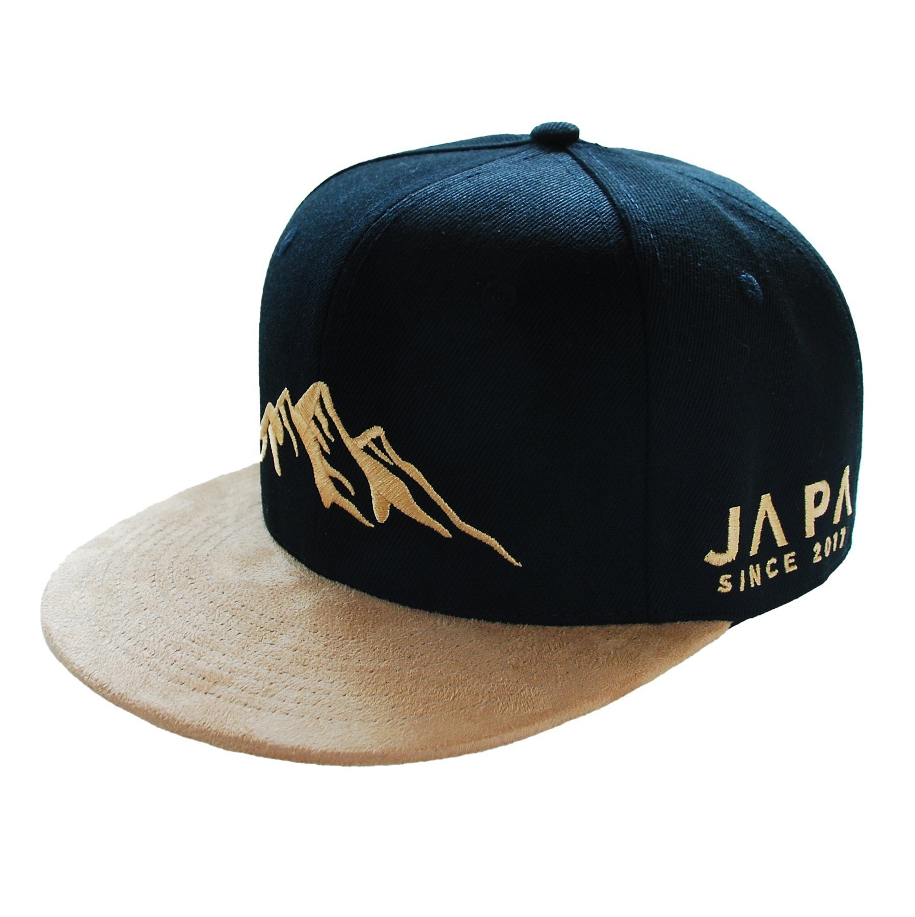 Japa Snapback Cap Belüftungslöchern Mountain Damen Snapback schwarz/beige Cap Berge Baseball Herren mit Trucker