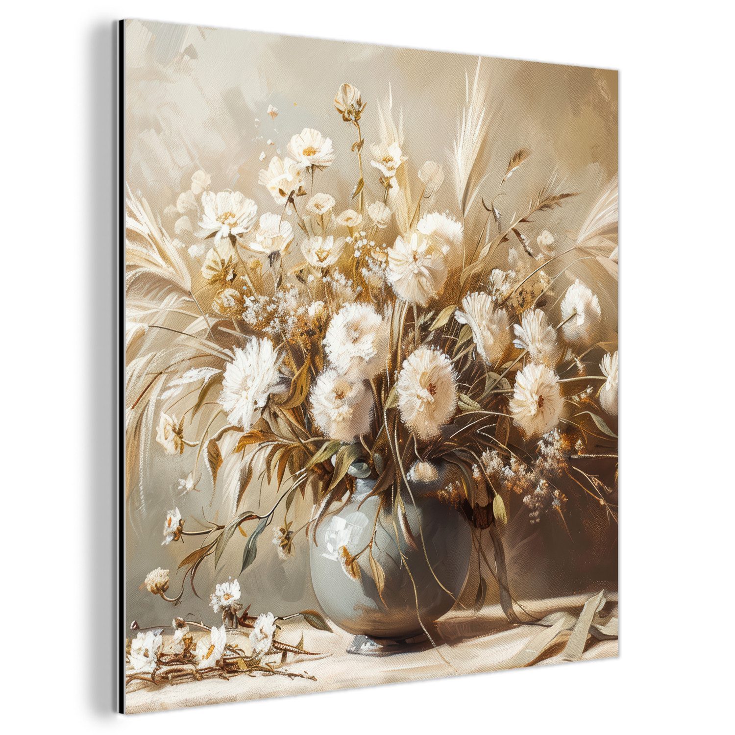 MuchoWow Metallbild Blumen - Vase - günstig online kaufen