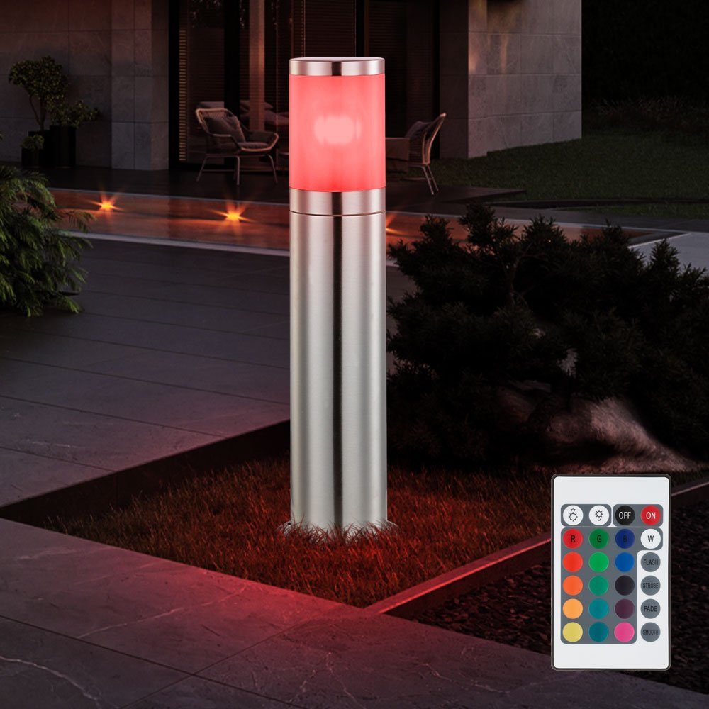 etc-shop LED Fernbedienung Farbwechsel, Leuchtmittel Farbwechsler Sockel Außen Lampe Steh inklusive, Warmweiß, Außen-Stehlampe