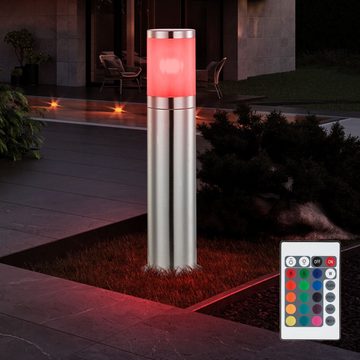 etc-shop LED Außen-Stehlampe, Leuchtmittel inklusive, Warmweiß, Farbwechsel, Außen Steh Lampe Farbwechsler Fernbedienung Sockel