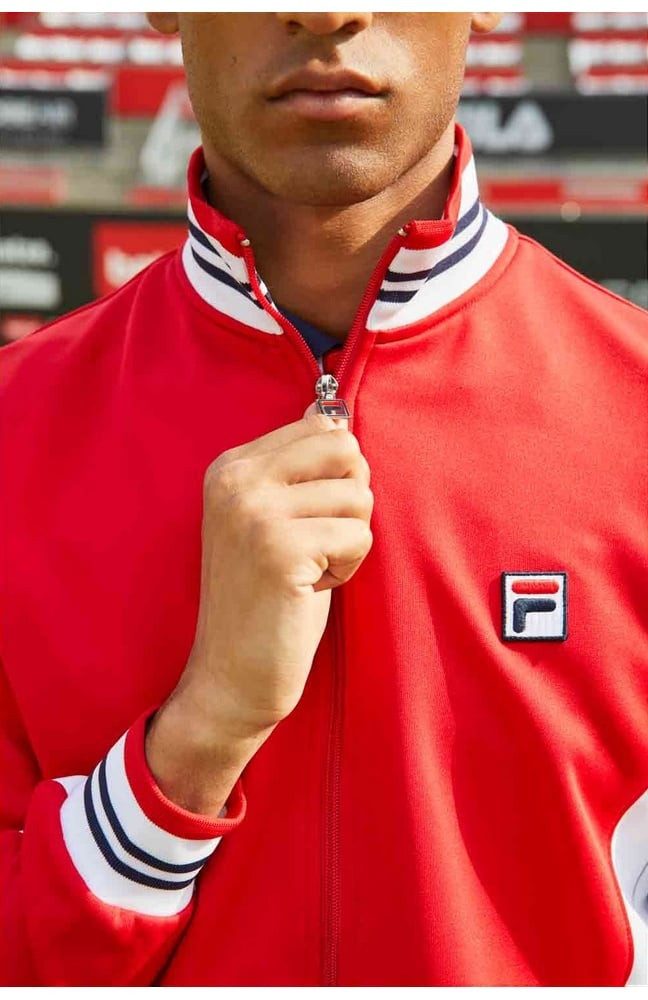 Fila Tennisjacke Björn rot/weiss Herren