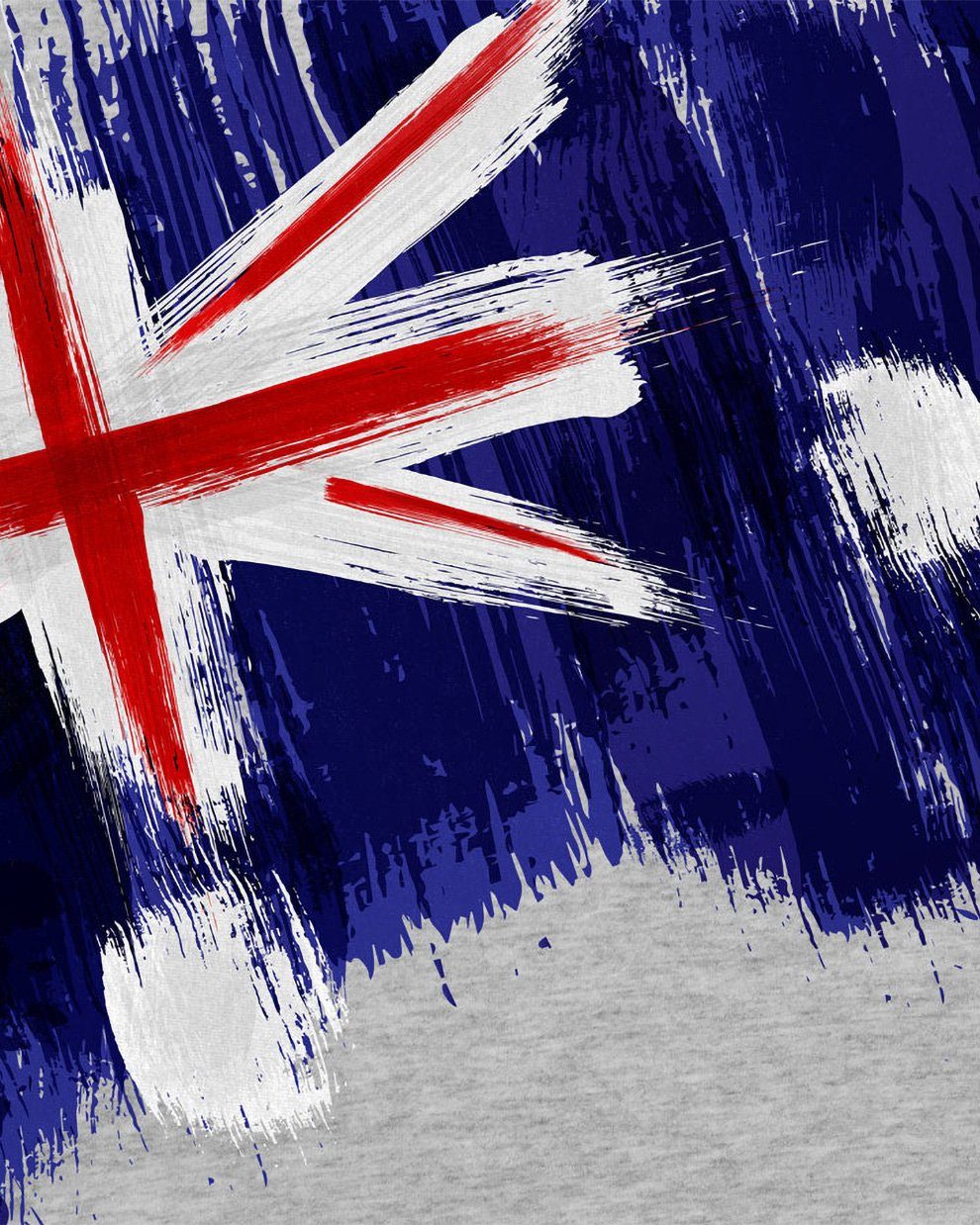 WM EM Fahne meliert Print-Shirt Sport T-Shirt Australia style3 Herren Flagge Australien grau Fußball