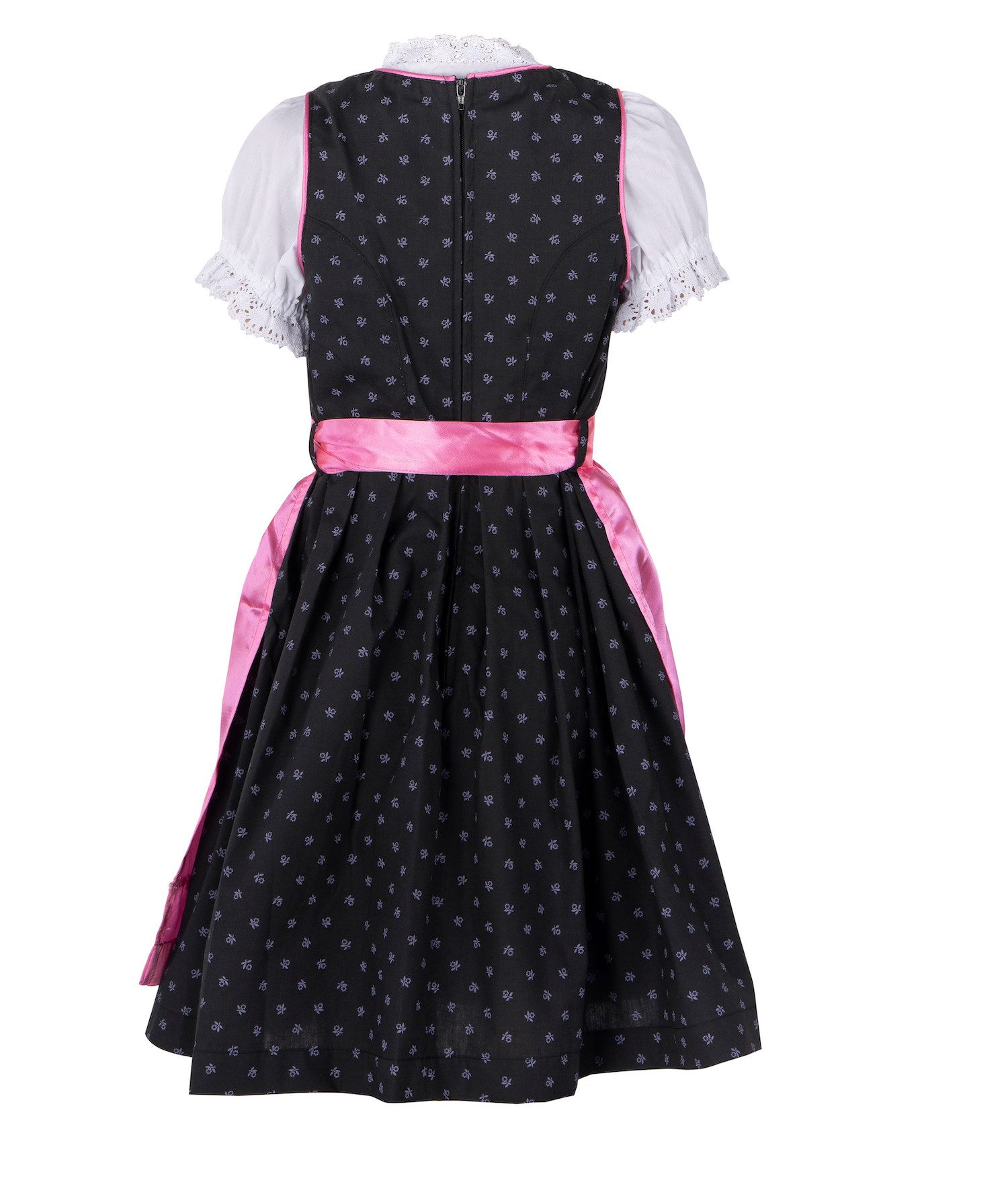 Ramona Lippert Dirndl Kinderdirndl Lea Trachtenkleid Mädchen dunkelgrau rosa mit Bluse